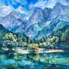 Riflesso dello Stato Interiore, Paesaggio montano 40x40 cm