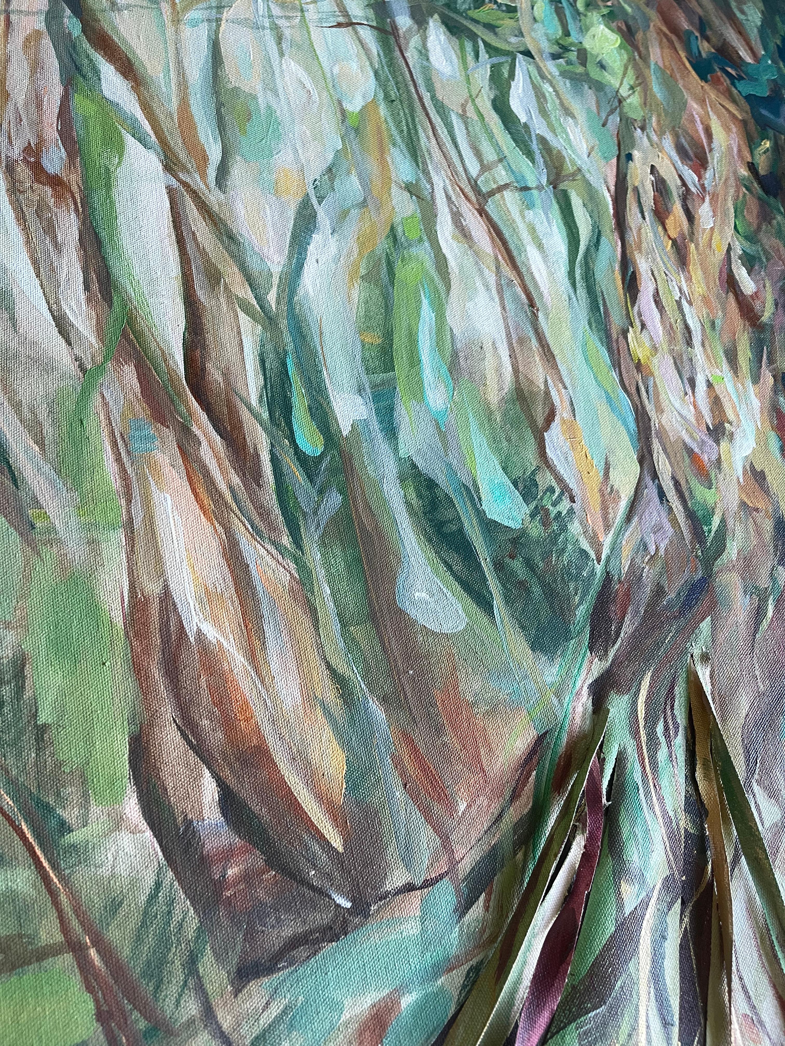 Las raíces son nuestro apoyo. Naturaleza abstracta original  pintura en venta 10