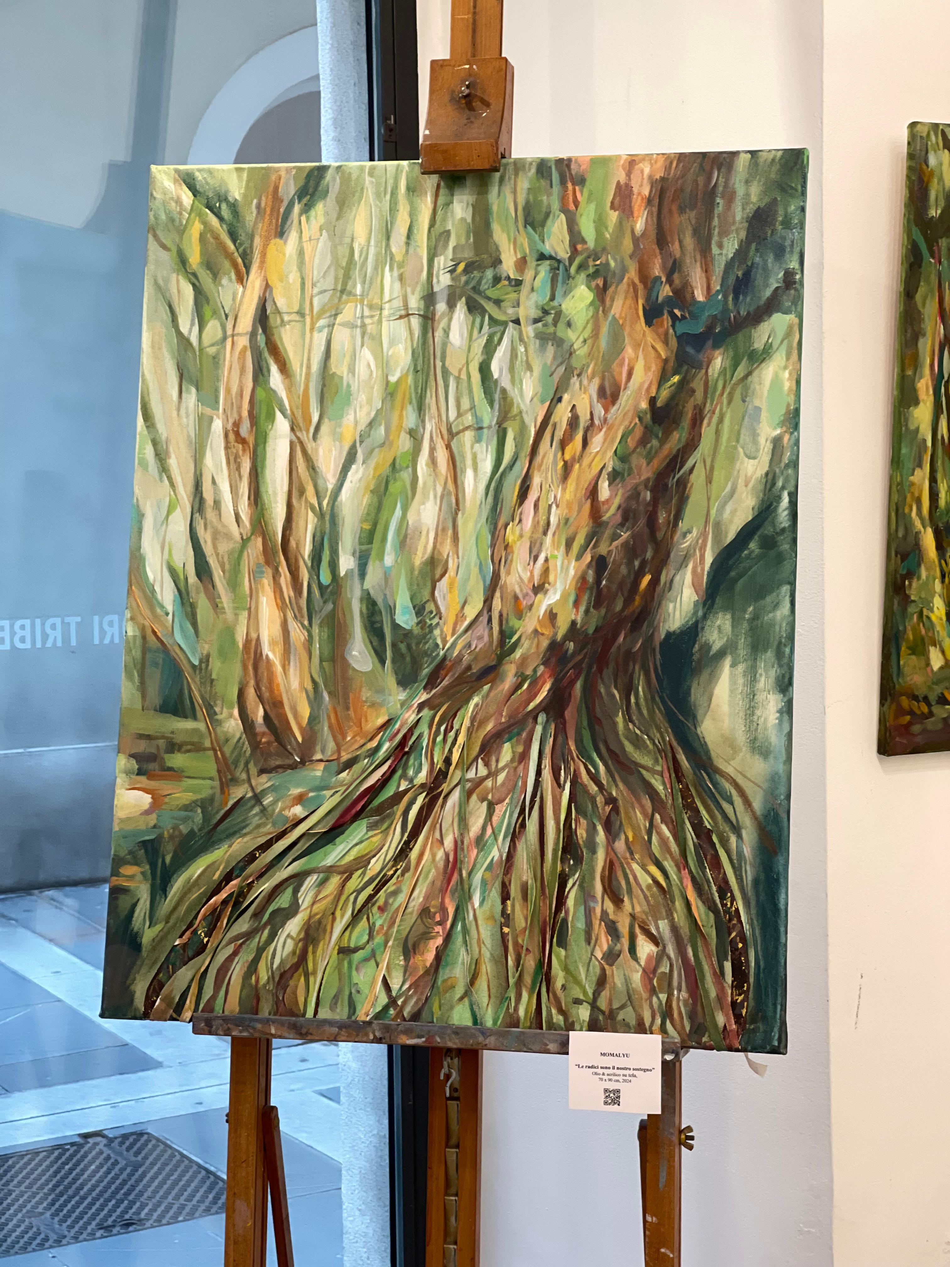 Las raíces son nuestro apoyo. Naturaleza abstracta original  pintura en venta 11
