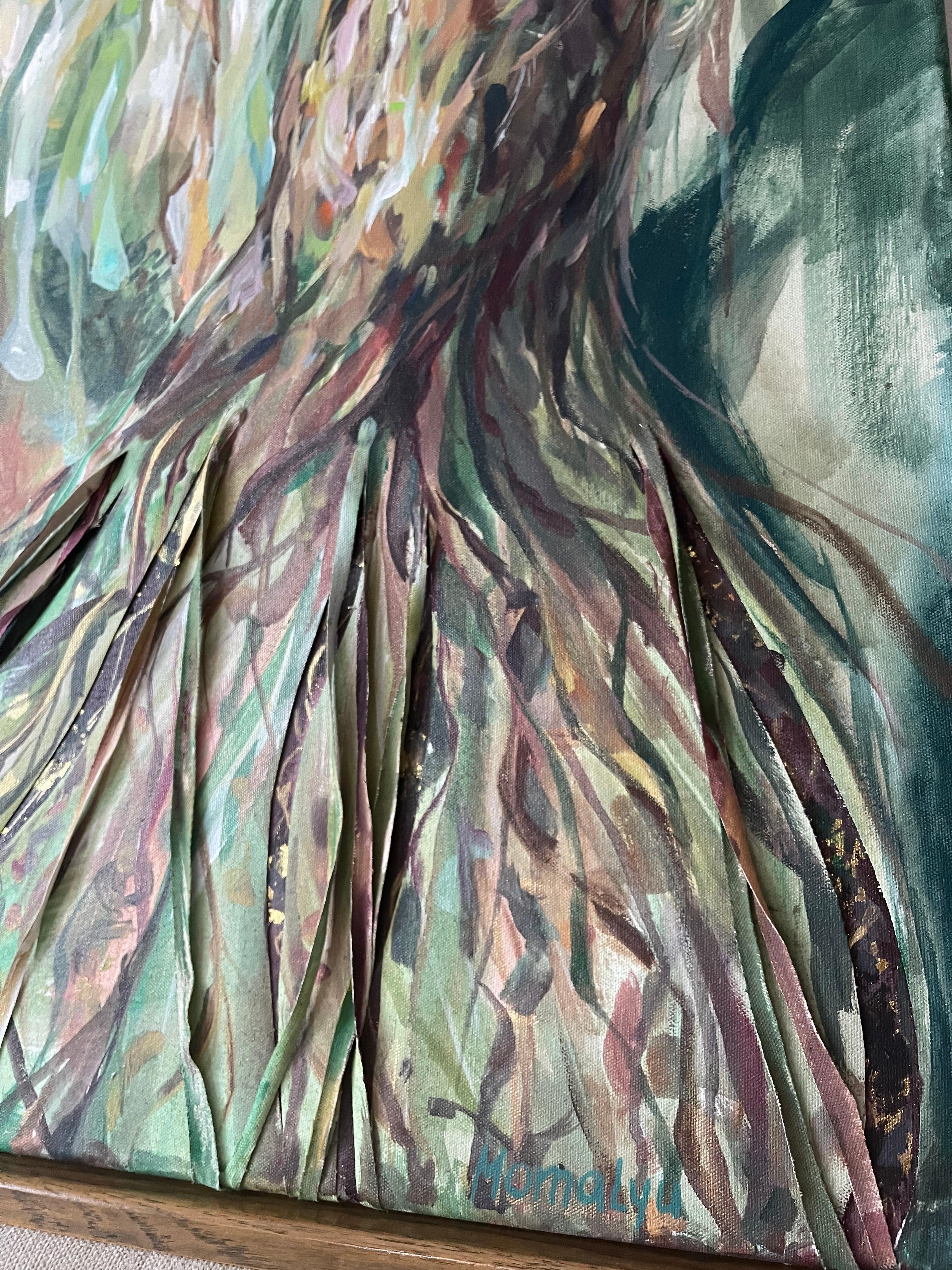 Las raíces son nuestro apoyo. Naturaleza abstracta original  pintura en venta 1