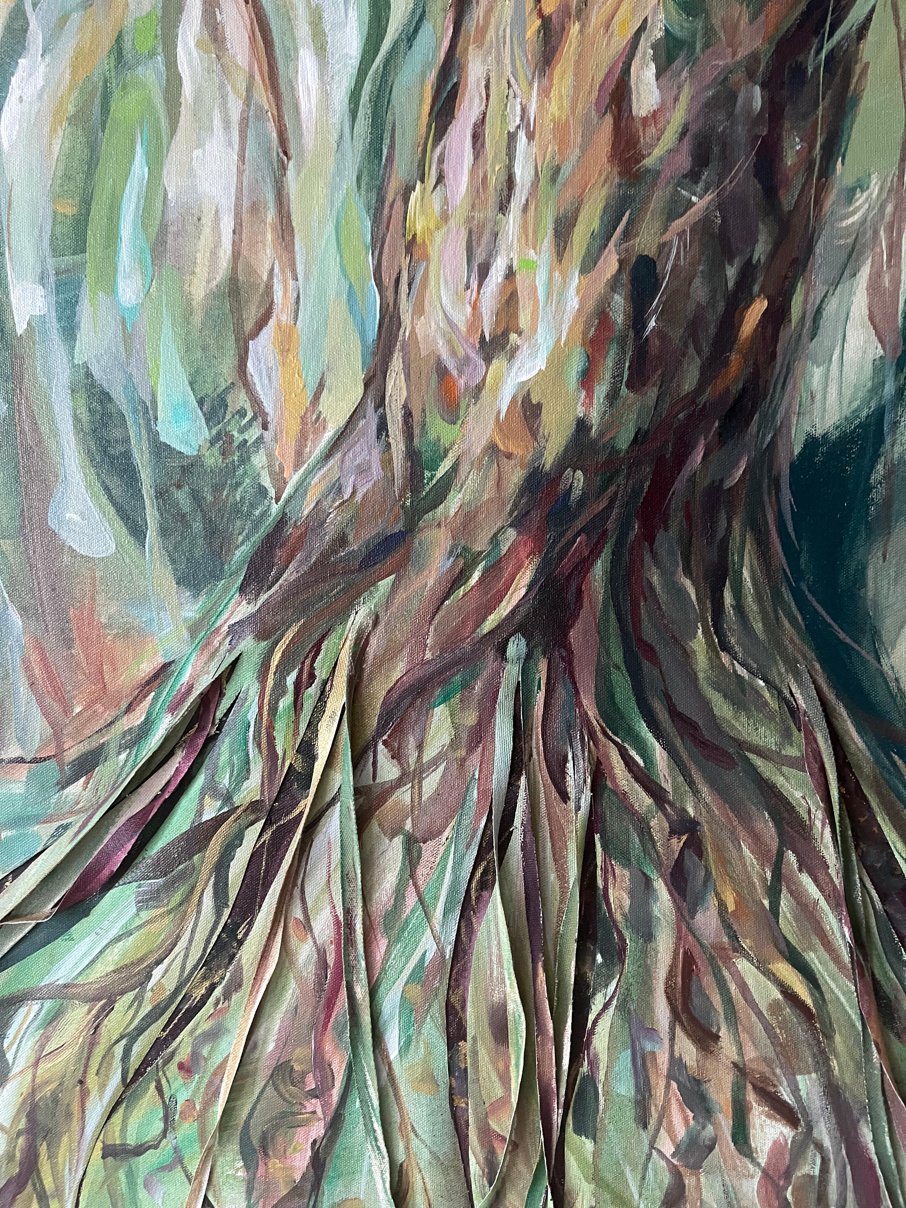 Las raíces son nuestro apoyo. Naturaleza abstracta original  pintura en venta 2
