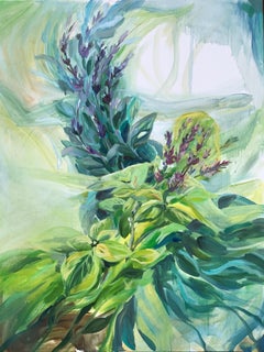 Aroma rilassante di Menta e Sage. Erboristeria Pittura ad olio originale su tela