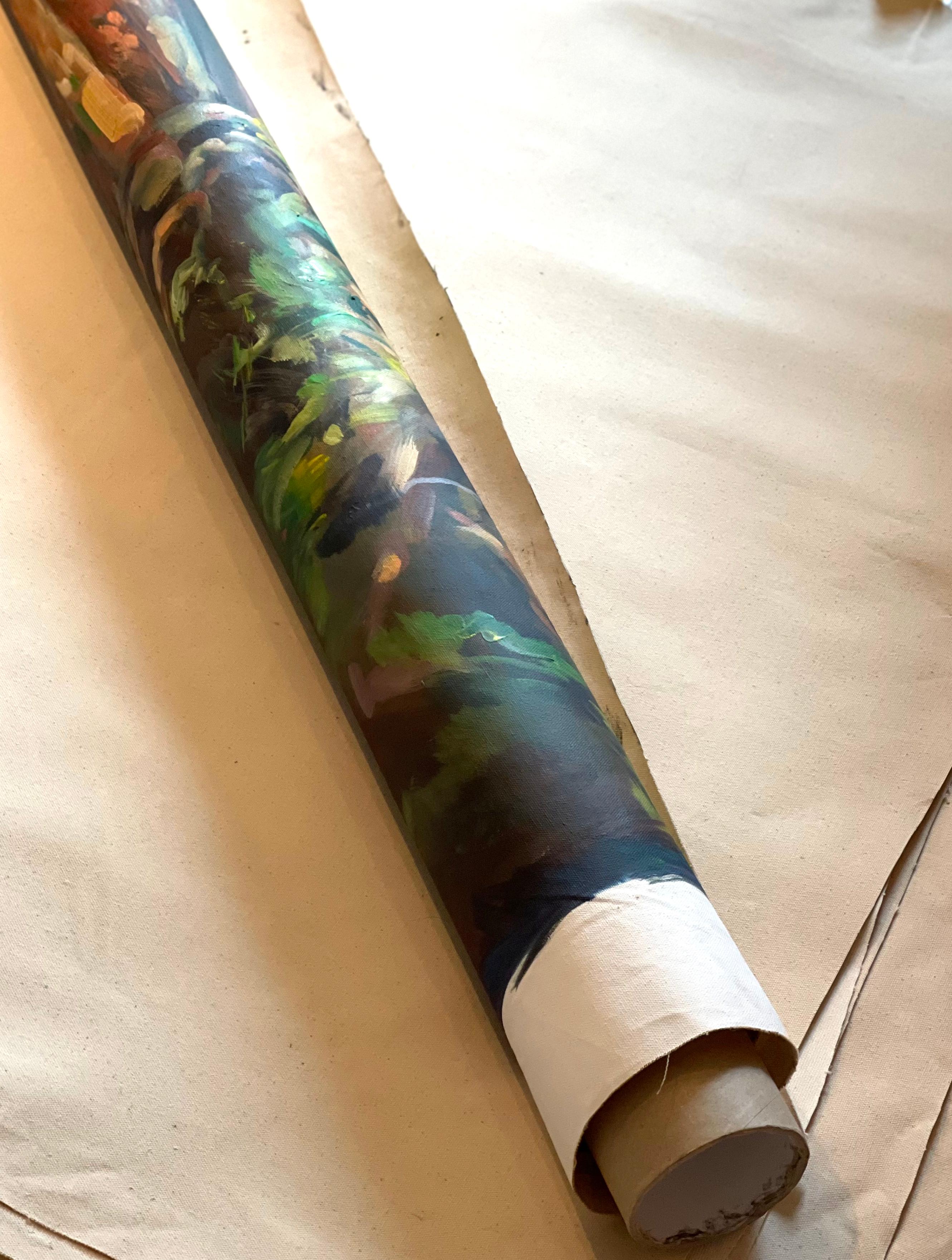Die  The magic of the Forest. 150-90 cm. Original Ölgemälde auf Leinwand im Angebot 6