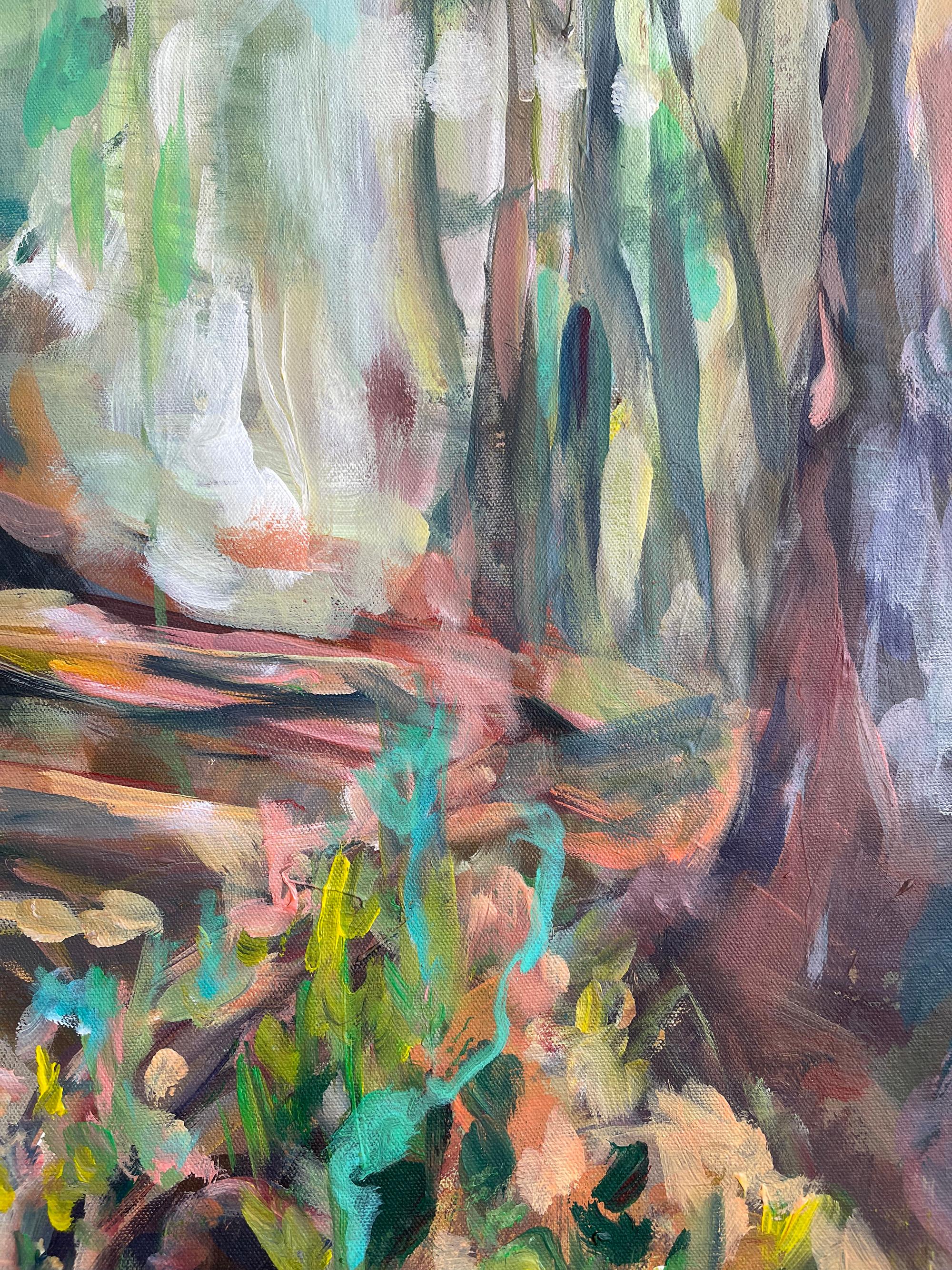 Die  The magic of the Forest. 150-90 cm. Original Ölgemälde auf Leinwand – Painting von Momalyu Liubov