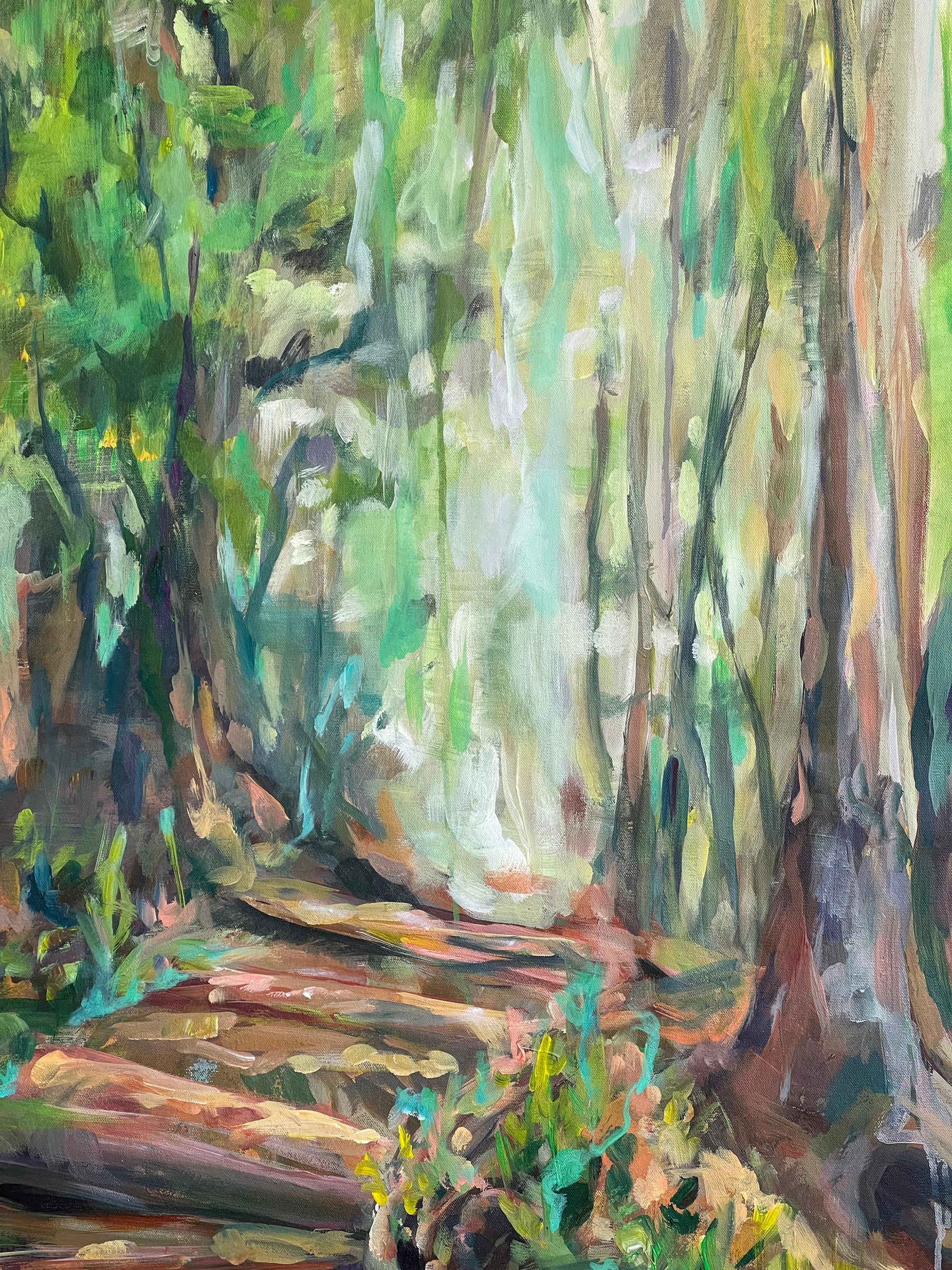 Die  The magic of the Forest. 150-90 cm. Original Ölgemälde auf Leinwand (Grau), Abstract Painting, von Momalyu Liubov