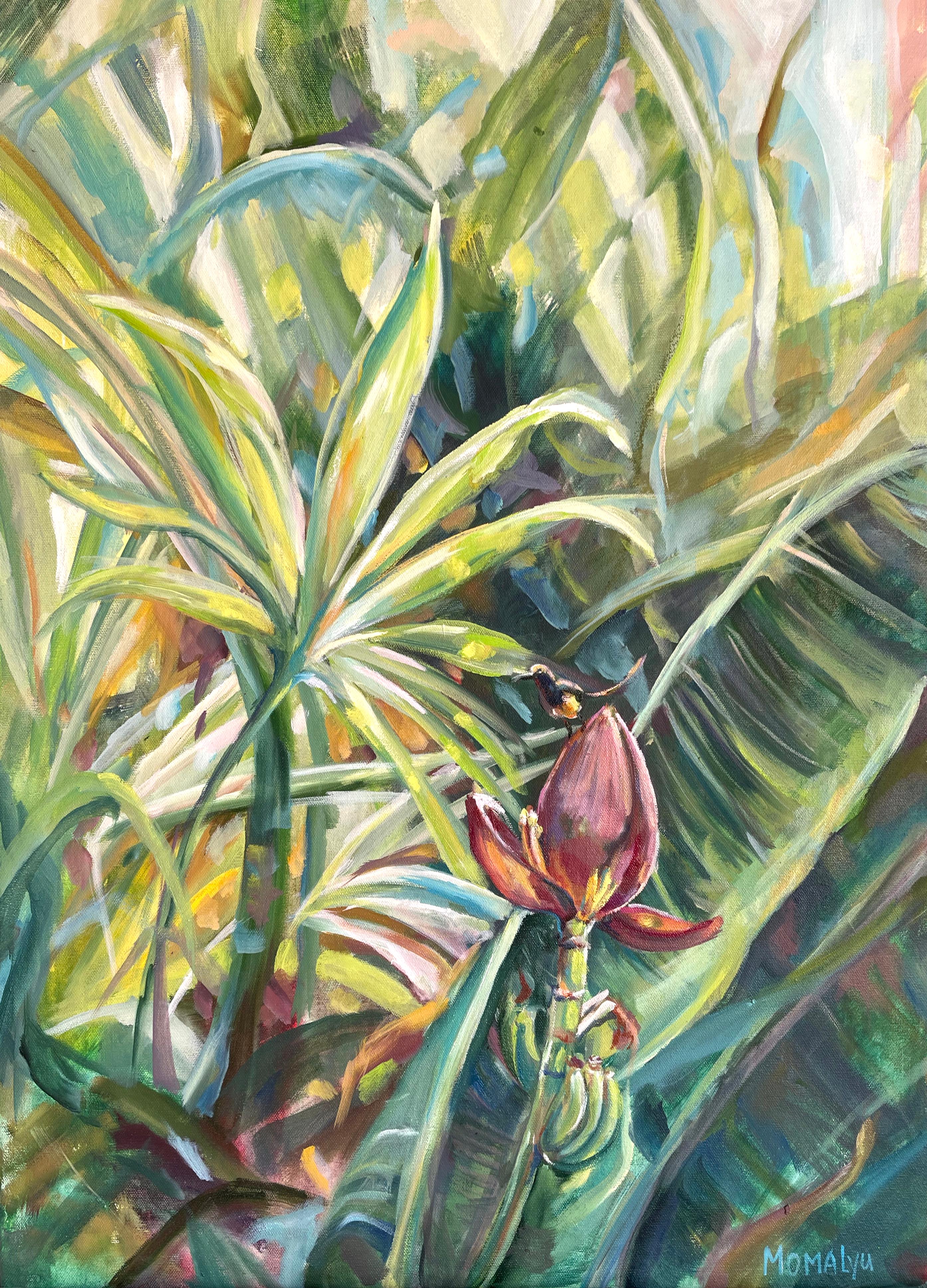 Impressionist Oil Painting 
The Touch of Green
, 50x70 cm, Signed