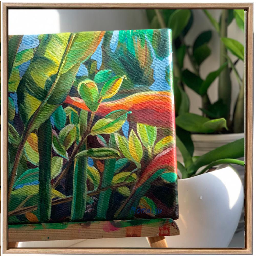 Flora tropicale. pittura ad olio in miniatura - Painting Impressionismo di Momalyu Liubov