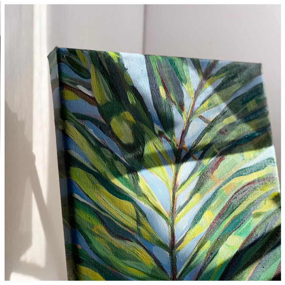 Original small oil painting on canvas . green leaf 
How often are we in the moment, genuinely captivated by the beauty of nature, connecting with ourselves? Filled with the nature of Thailand, I expressed all my admiration for it on canvases
-