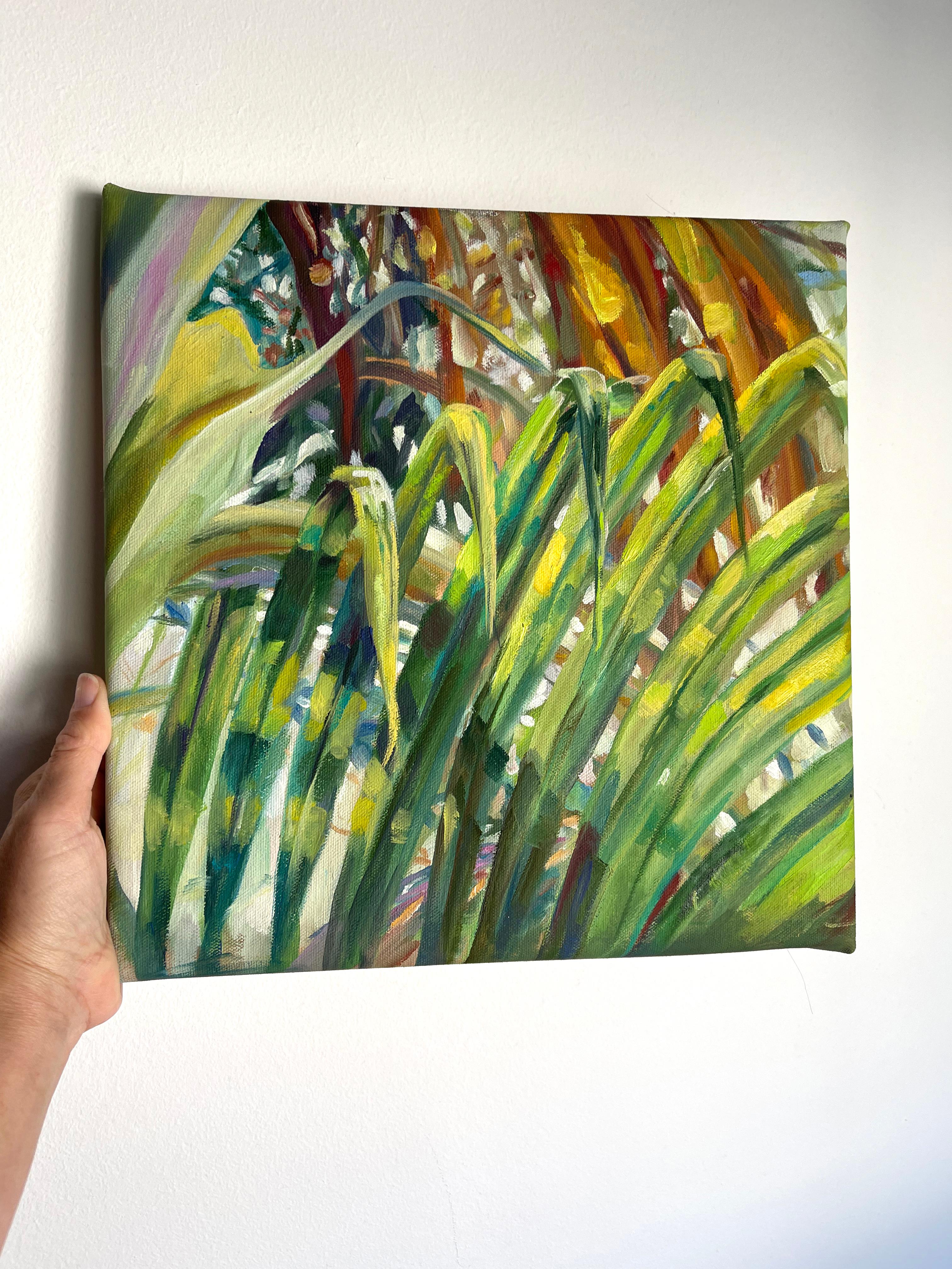 Tropical Symphony Of Colours. Diptych Greenery Square paintings (Braun), Landscape Painting, von Momalyu Liubov