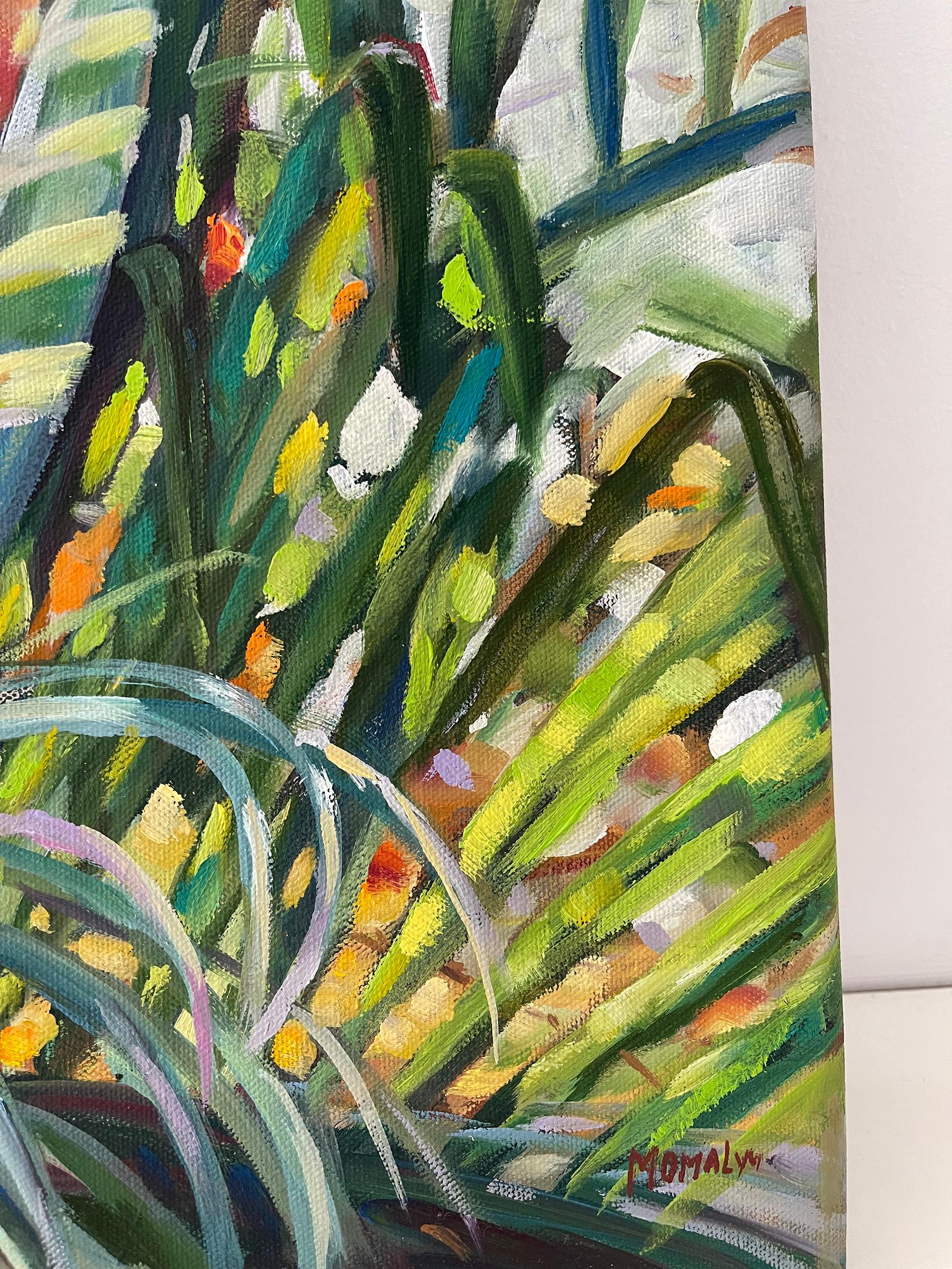 Tropical Symphony Of Colours. Diptych Greenery Square paintings im Angebot 4