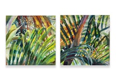 Tropical Symphony of Colours Diptych, Original Oil on Canvas, 30x30 cm