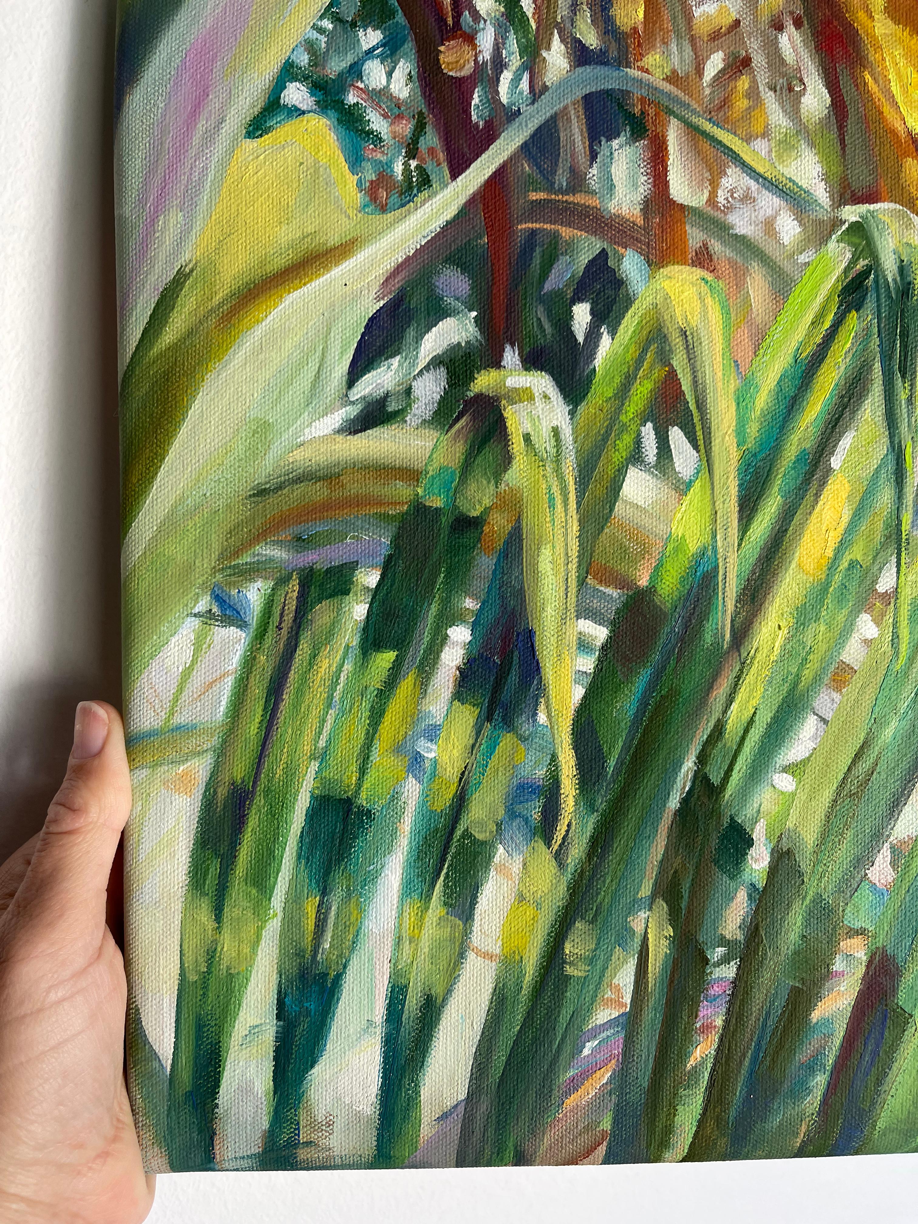 Tropical Symphony Of Colours. Greenery Square painting im Angebot 5