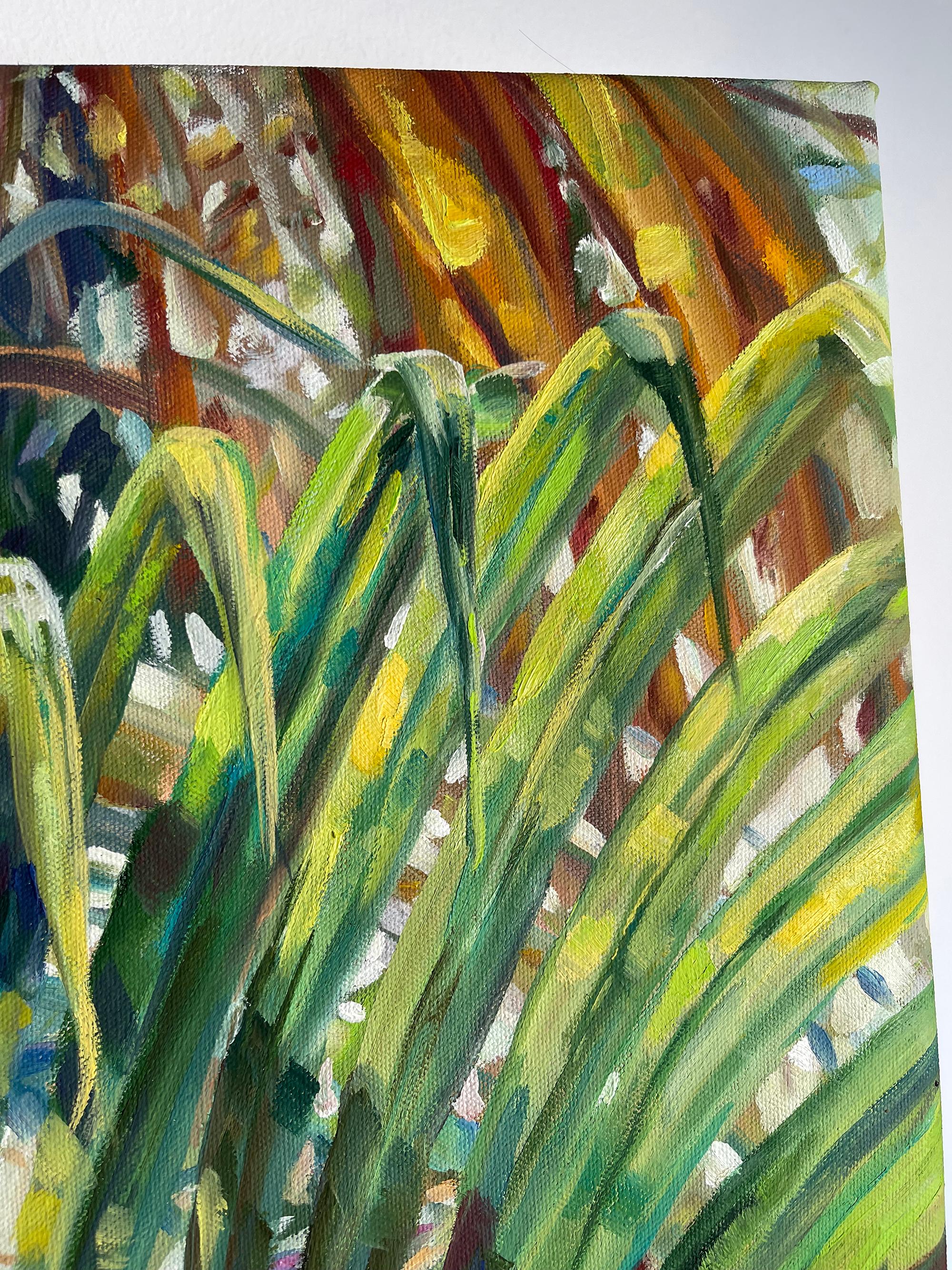 Tropical Symphony Of Colours. Greenery Square painting im Angebot 1