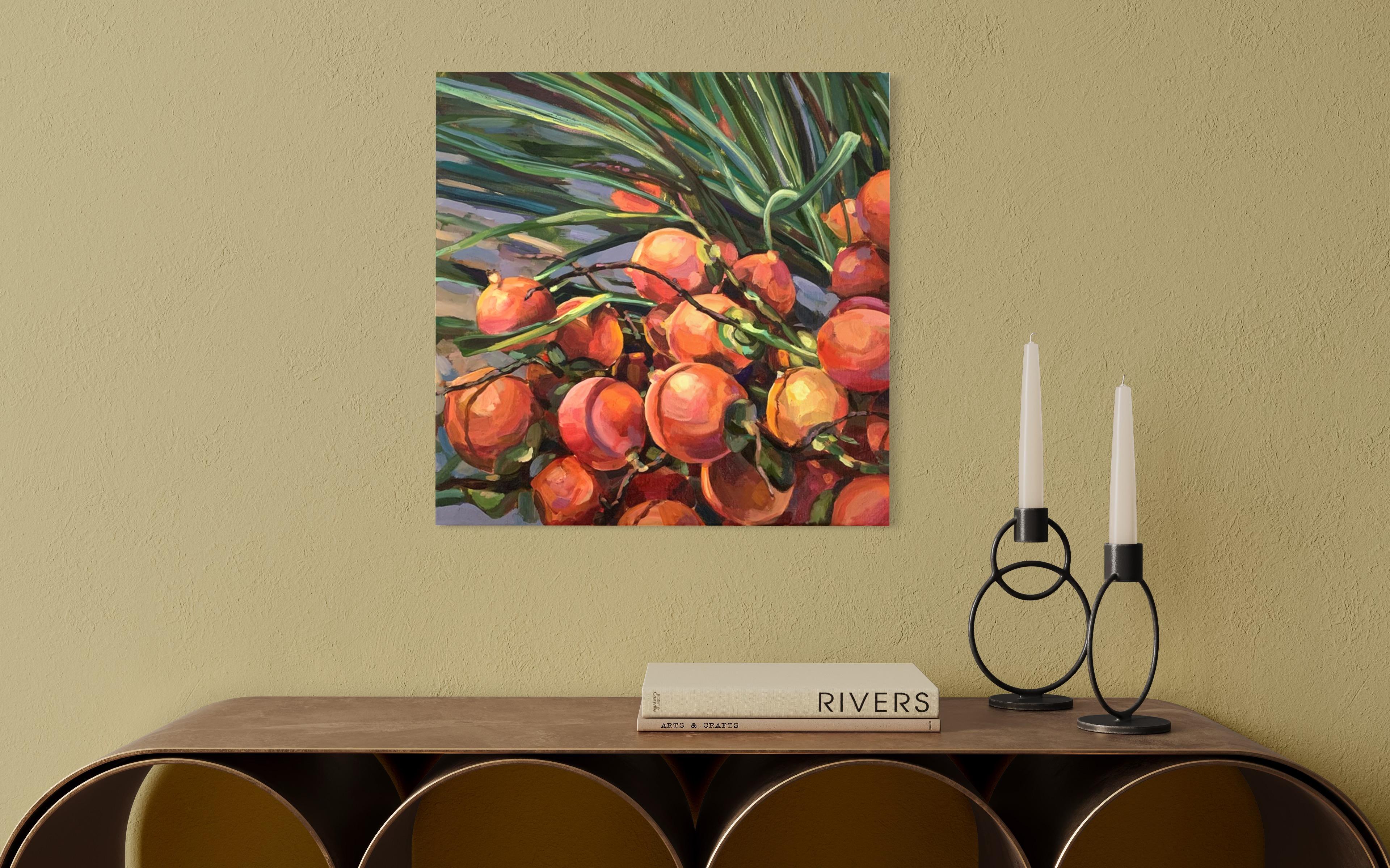 Tropical treasure. Foliage Original oil painting on canvas - Impressionist Art by Momalyu Liubov
