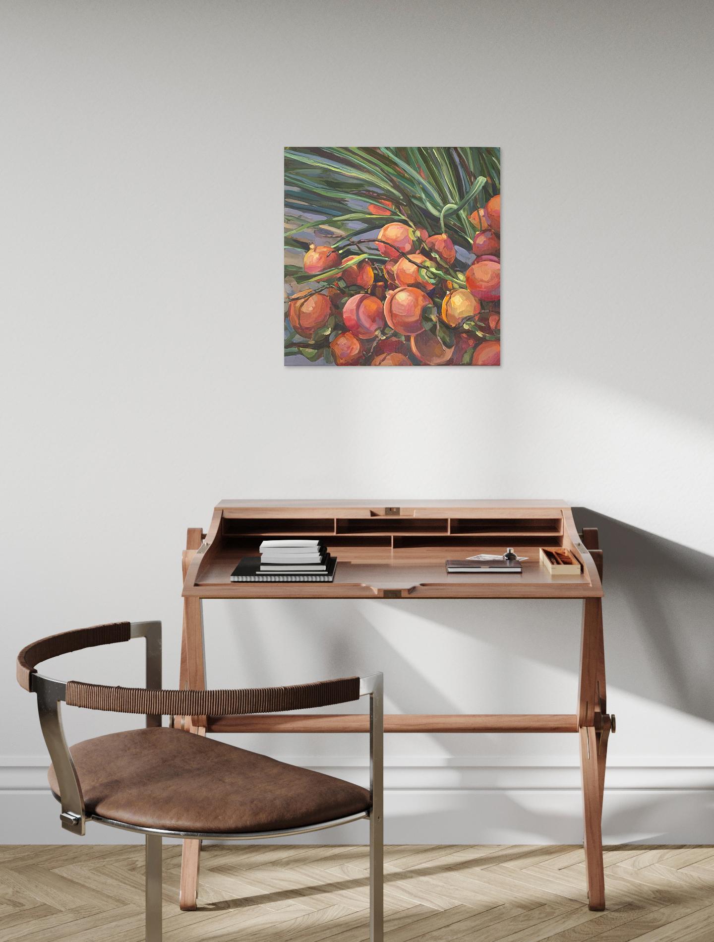 Tropical treasure. Foliage Original oil painting on canvas 1