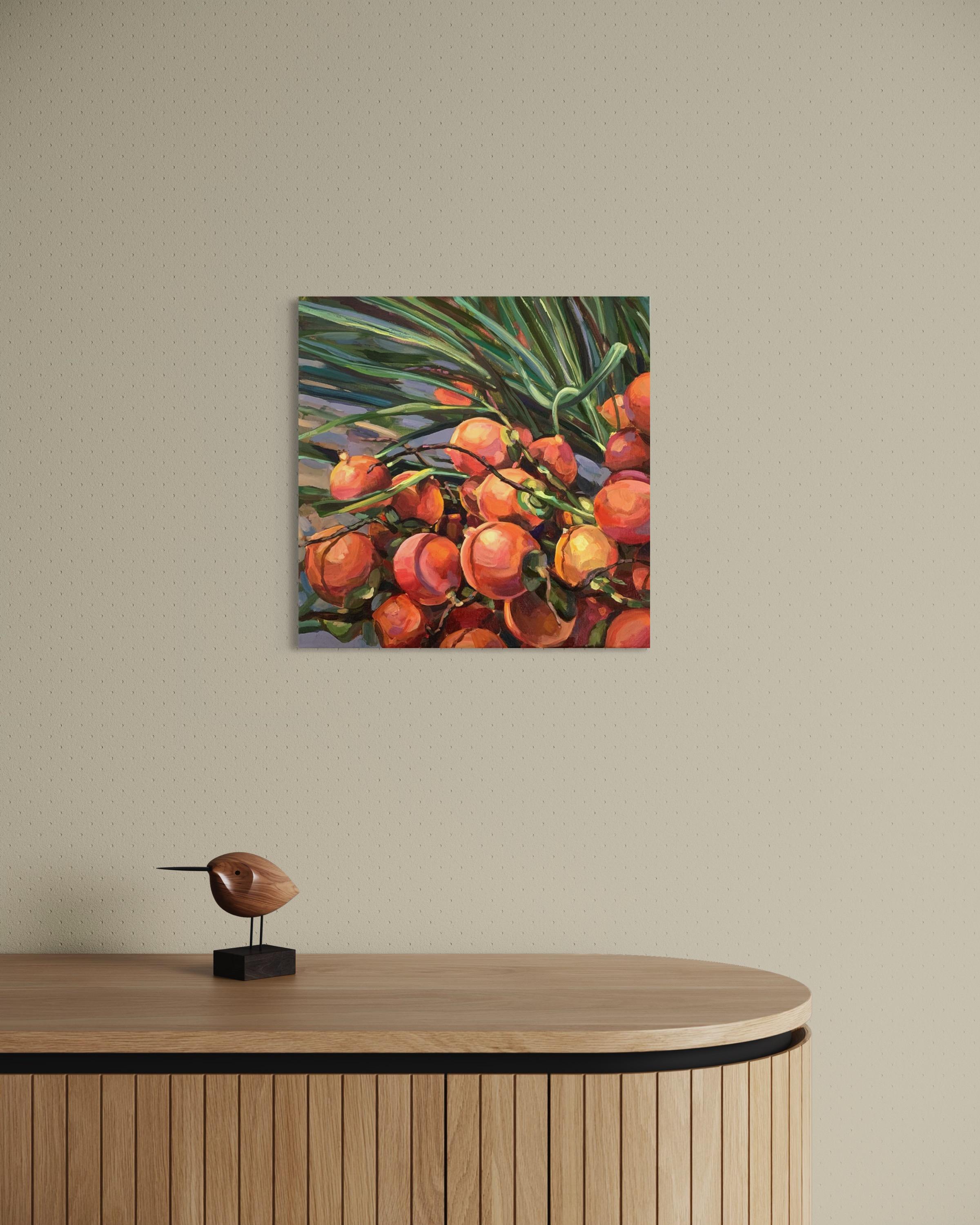 Tropical treasure. Foliage Original oil painting on canvas 3