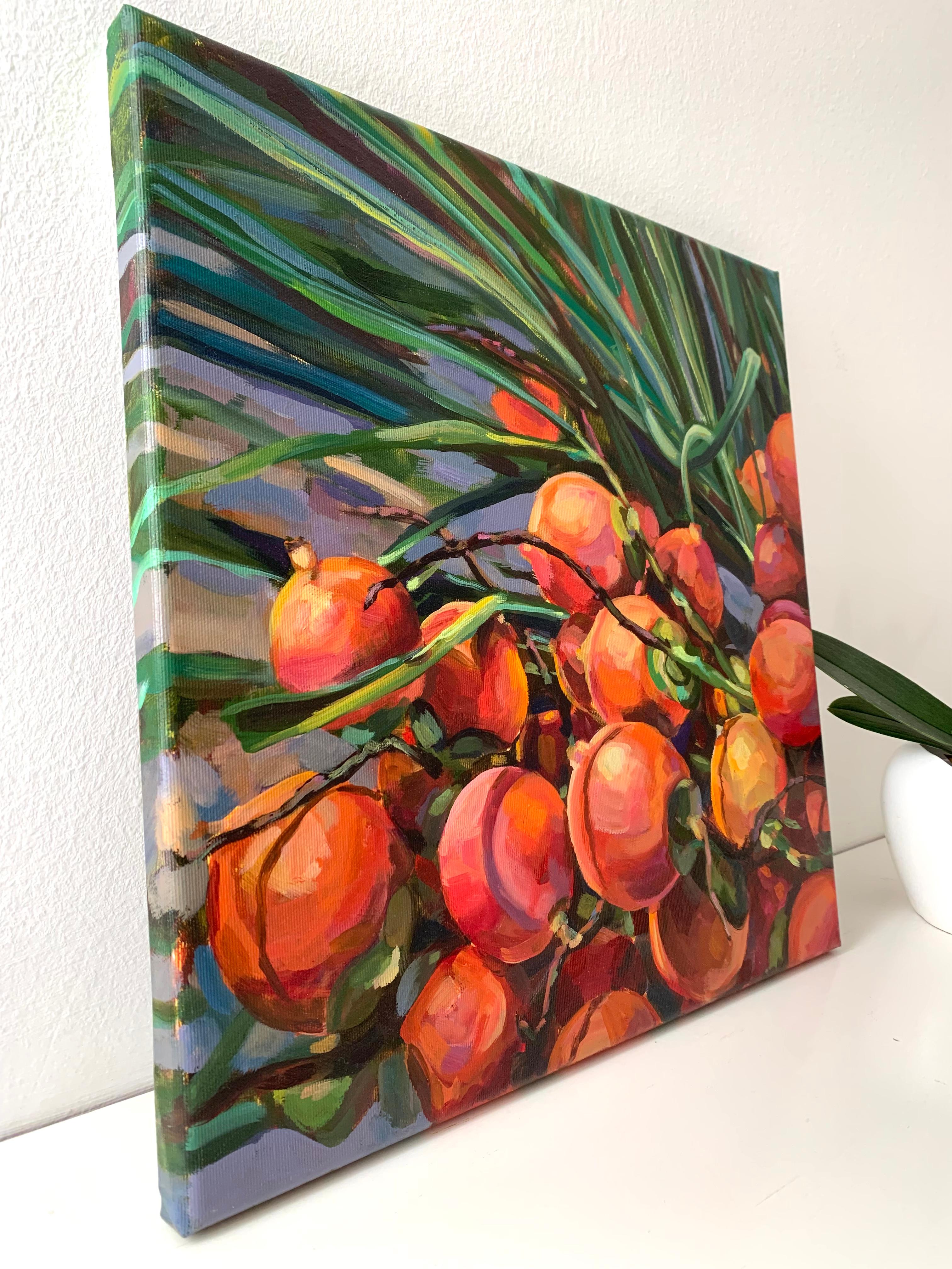 Tropical treasure. Foliage Original oil painting on canvas 5