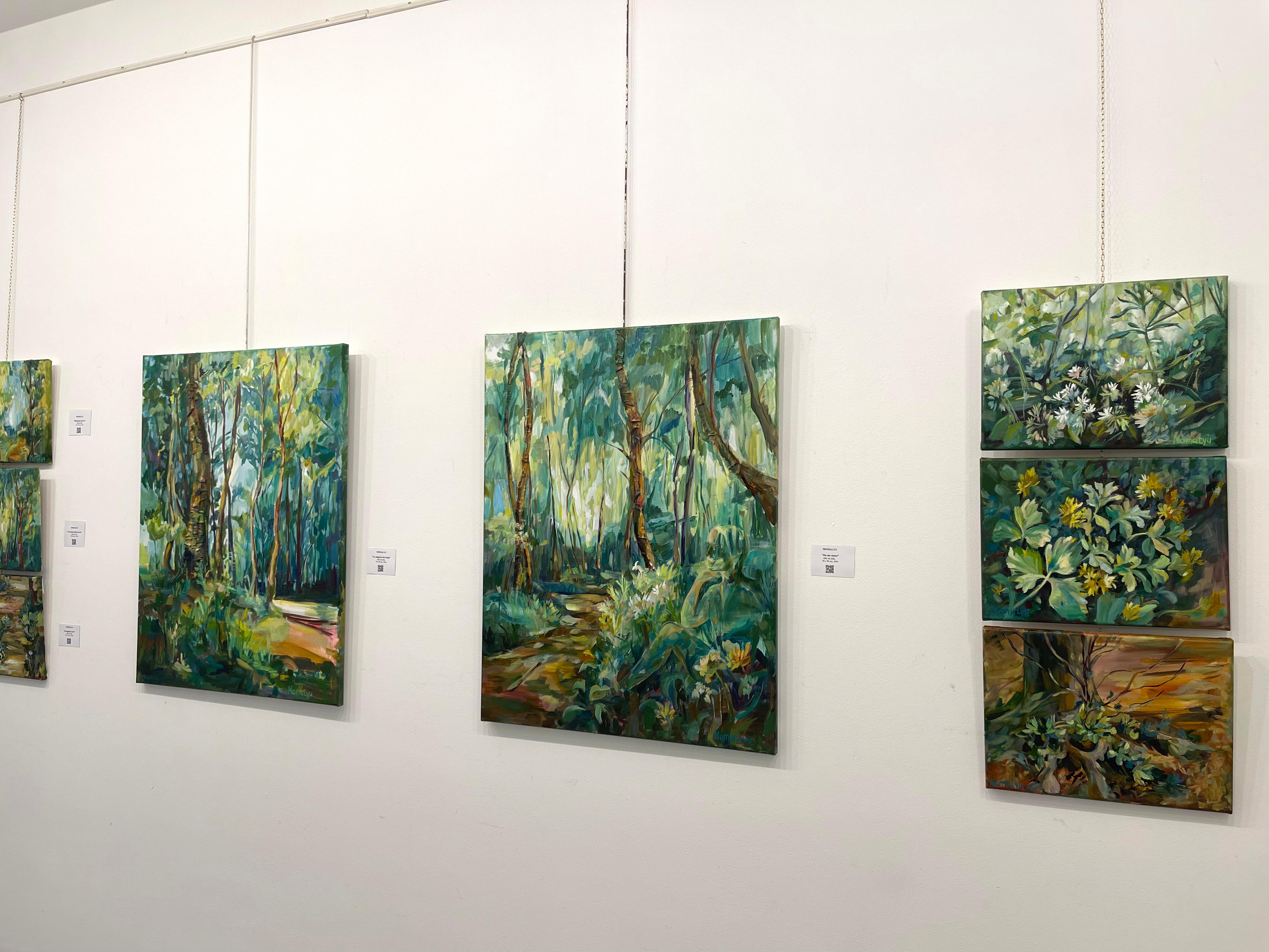 La sagesse des âges. Forêt abstraite originale  peinture - Impressionnisme abstrait Painting par Momalyu Liubov