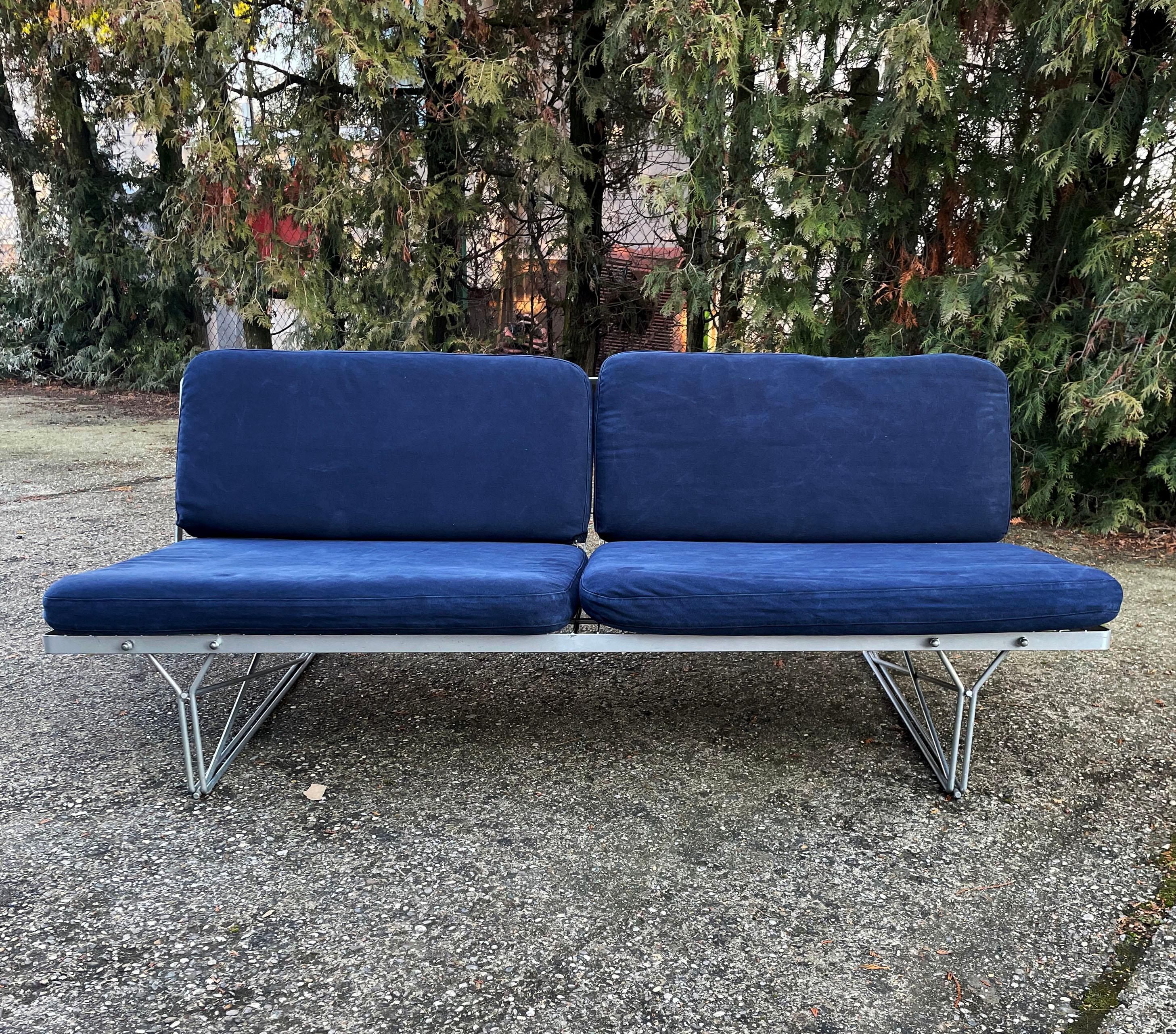 Niels Gammelgaard for Ikea 'Moment' sofa, designed 1986.

The moment sofa was designed by Niels Gammelgaard for Ikea in the 1980s and is one of the most in-demand vintage Ikea designs. The steel frame was inspired by a visit to a factory that