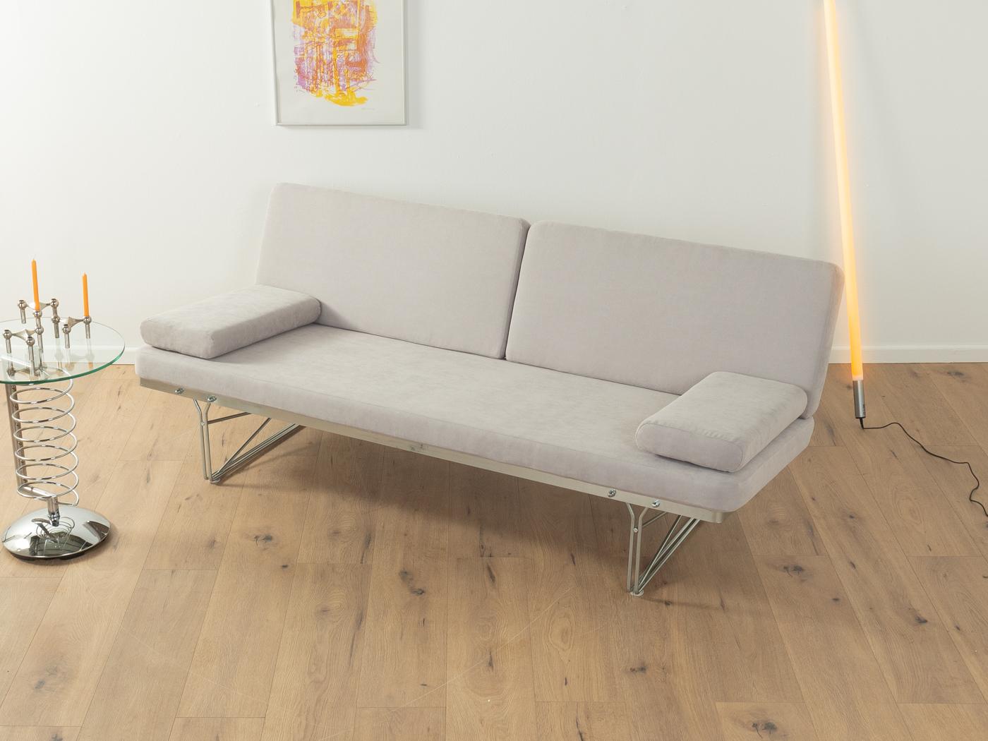 MOMENT Sofa by Niels Gammelgaard for Ikea from the 1980s with a galvanized steel frame. The sofa has been reupholstered and covered with a high-quality fabric in light grey.
Quality Features:

    very good workmanship
    high-quality materials
   