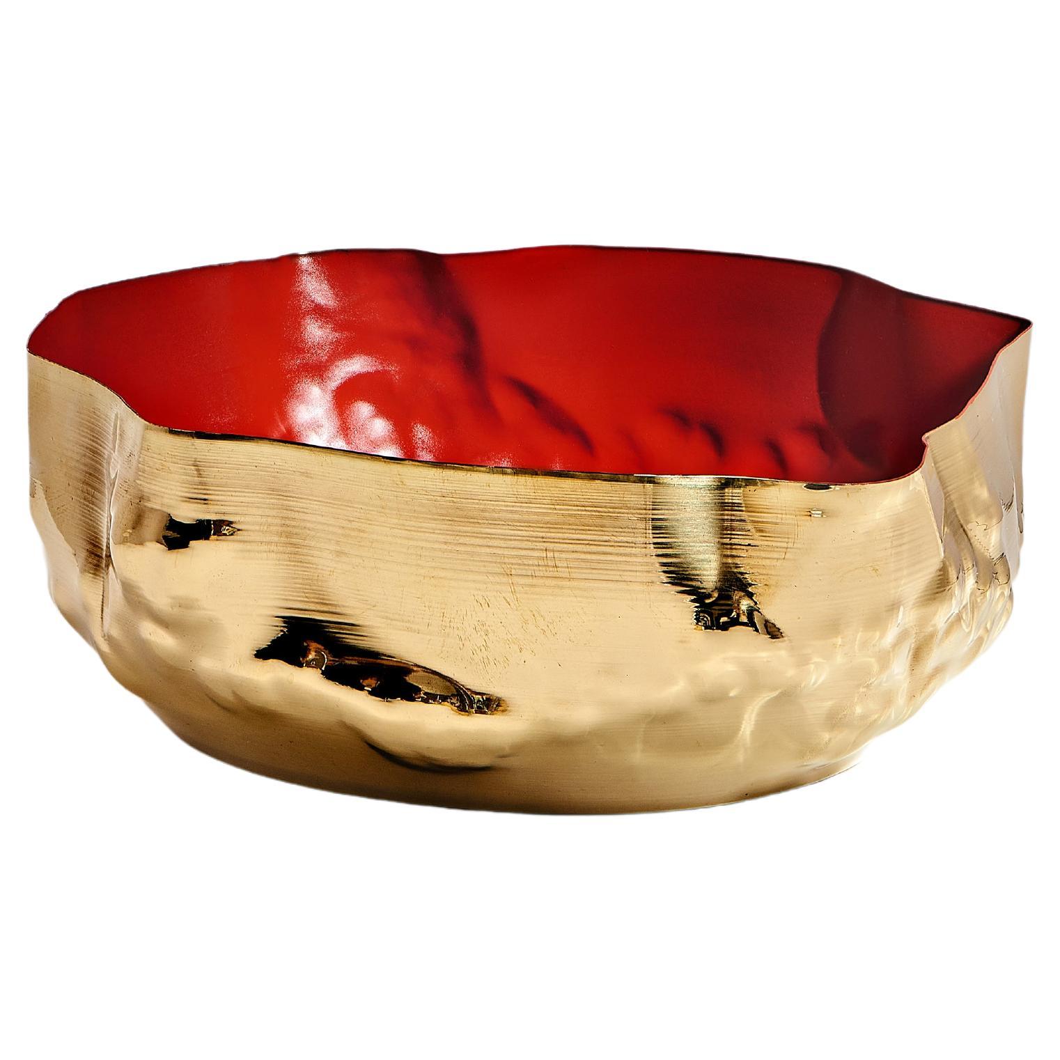 Momento Handmade Colourful Bowl by Jordan Keaney - Brass For Sale