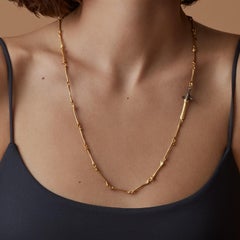 Momento Mori Skeleton Bone Chain Necklace with Diamond Detail by Kurtulan