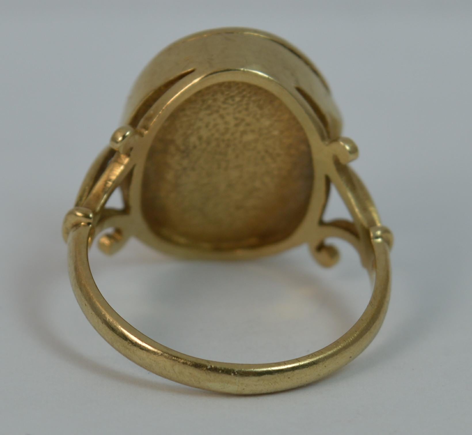 Momento Mori Skull Design 9 Carat Gold Locket Signet Ring 1