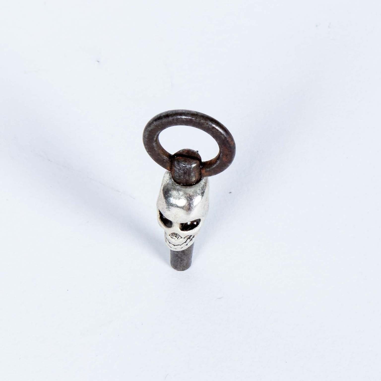 19th Century Momento Mori Skull Pocket watch Key For Sale