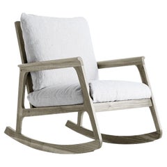 Momento Solid Wood Armchair, Walnut Hand-Made Natural Grey Finish, Contemporary