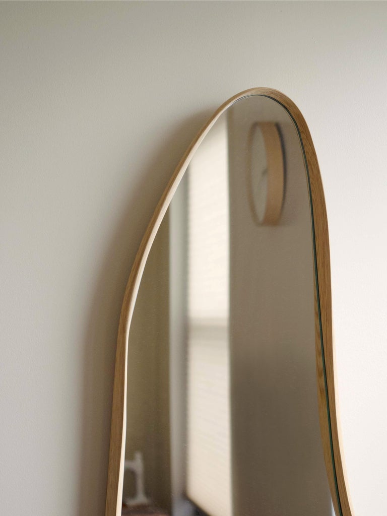 Asymmetric, Organic Wall Mirror, Bent-lamination 'Momentum Mirror' by Soo Joo  For Sale 1