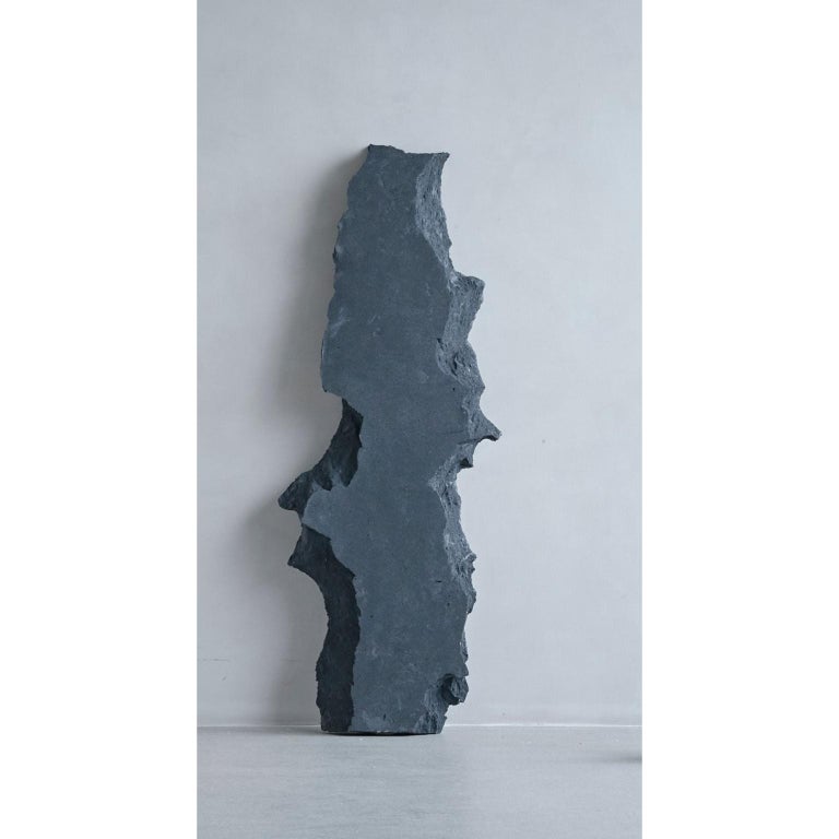 Momentum sculpture by Andredottir & Bobek
Dimensions: L 1400 x B 320 x H 120 cm 
Materials: Reused Foam/Mattress and Jesmontite Hardner in color dark gray.

Our work aims to encourage art and design as symbiotic disciplines, giving us as