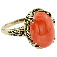 Antique Momo Coral Cocktail Ring