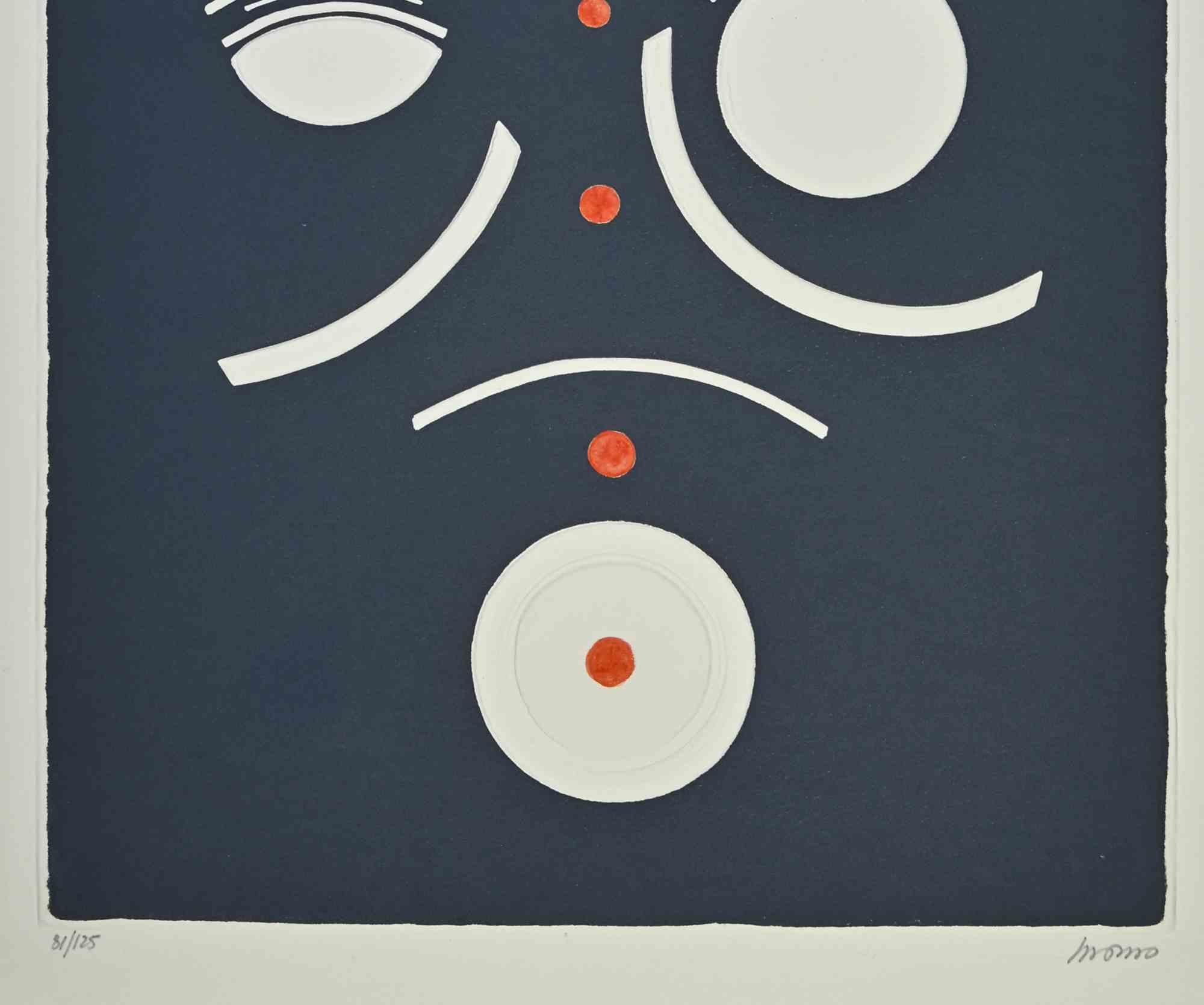 Komposition von Kreisen - Lithographie von Momo - 1990 im Angebot 1