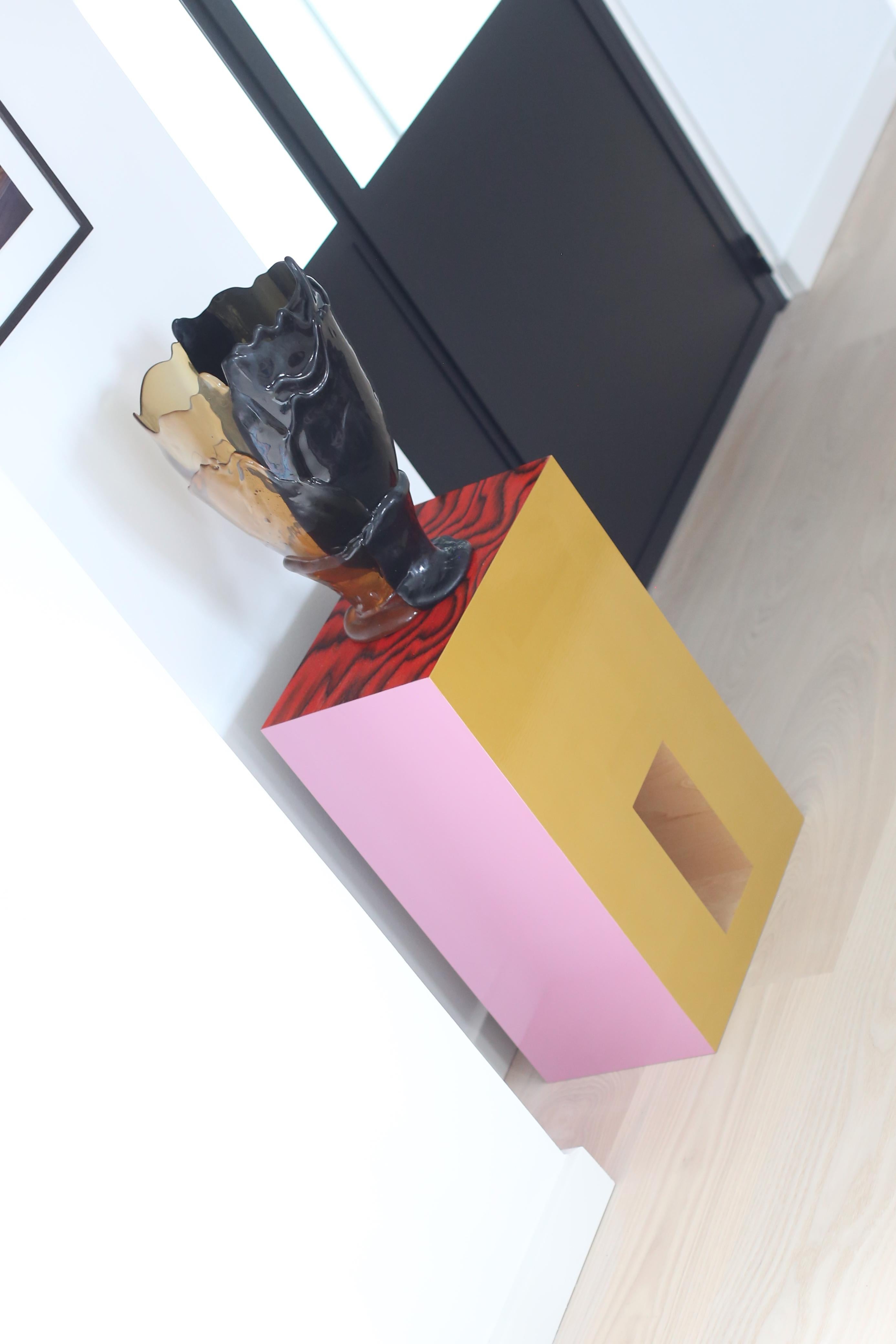 Momo, One-Off, side table, stool, object, hand made, color, wood, contemporary For Sale 10