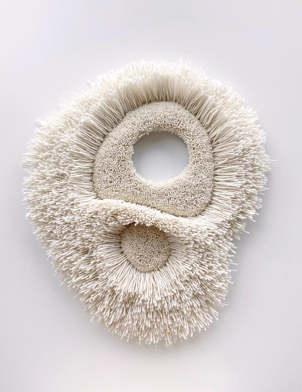 Danish Momo Wave, Small textile fibre wall object For Sale