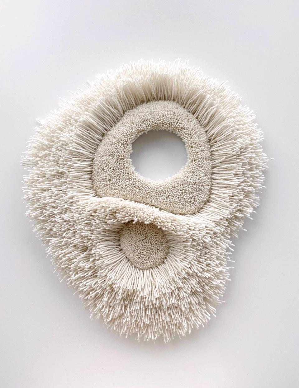Minimalist Momo Wave, Small textile fibre wall object
