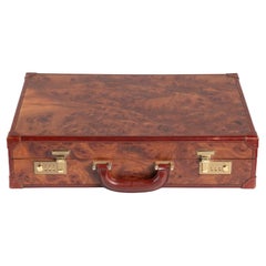 MOMODESIGN Italy Burlwood & Leather Attaché Briefcase