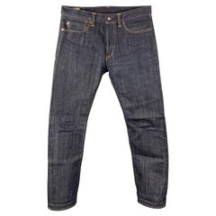 MOMOTARO x CONTEXT CLOTHING Size 33 Indigo Contrast Stitch Selvedge Denim Jeans