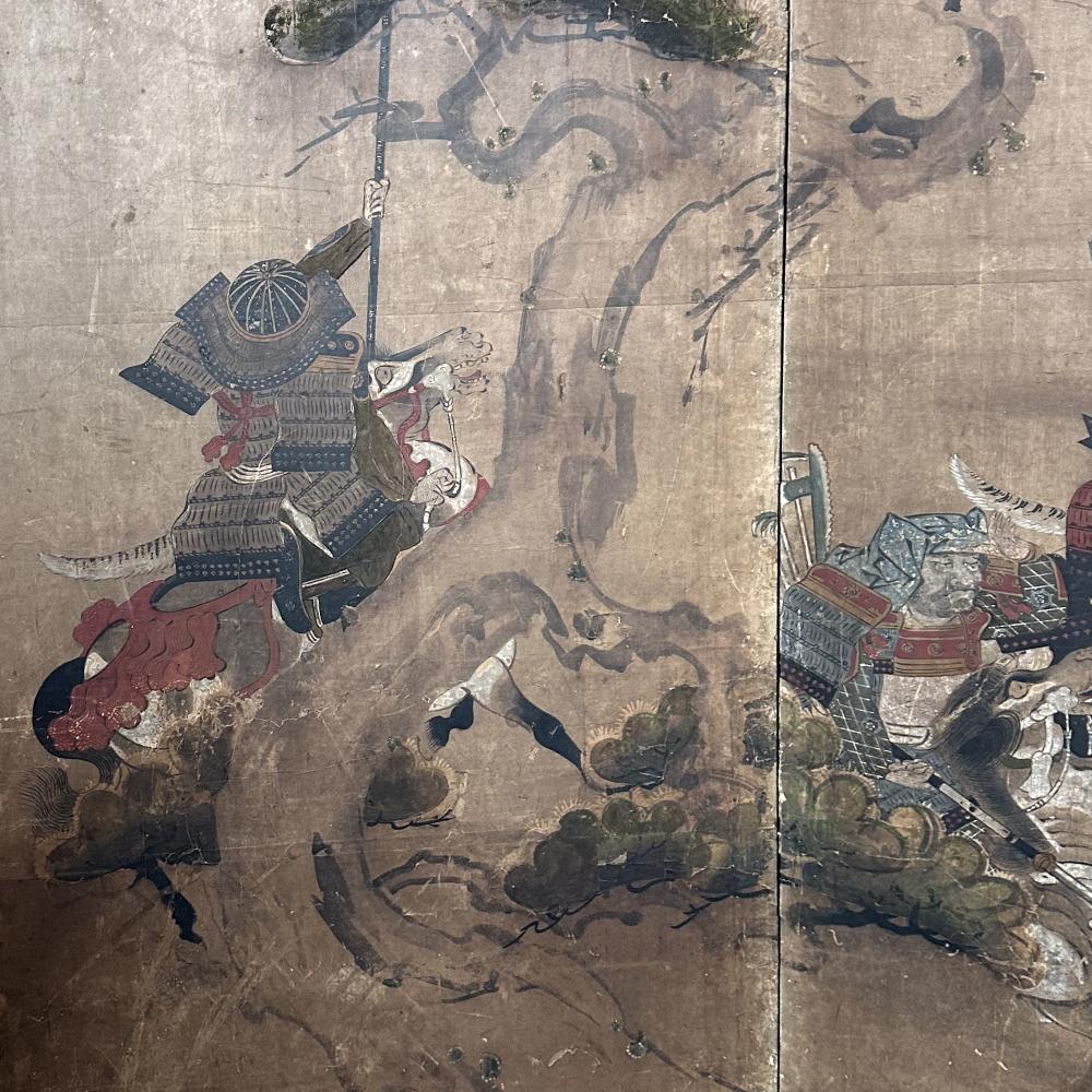 Momoyama Period Samurai Screen with Meiji Reframing 2