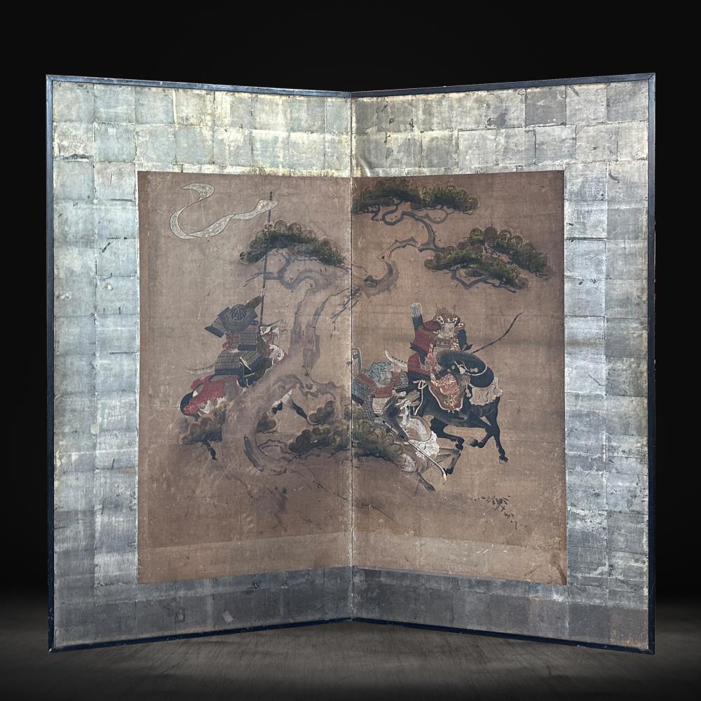 Momoyama Period Samurai Screen with Meiji Reframing 3
