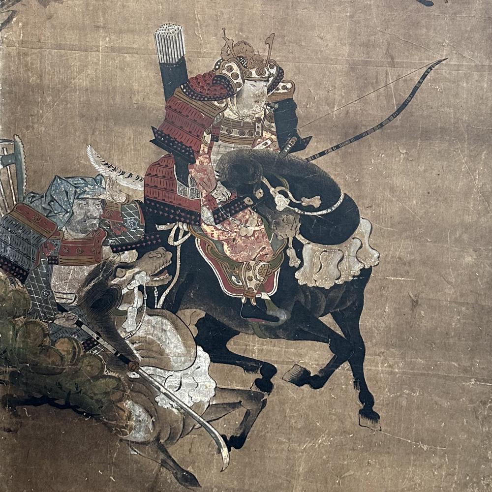Momoyama Period Samurai Screen with Meiji Reframing 1