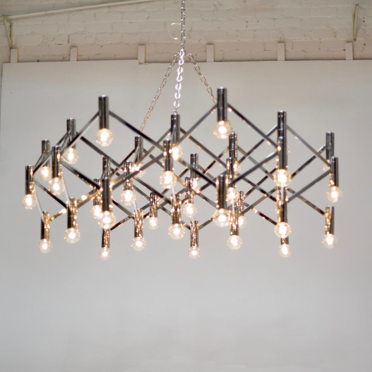 Late 20th Century Monumental 1970s Italian Modern Chandelier