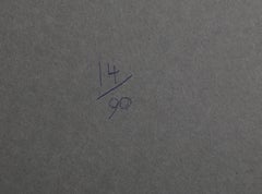 Blauer Staircase:: minimalistischer Siebdruck auf Plexiglas von Mon Levinson:: 1969