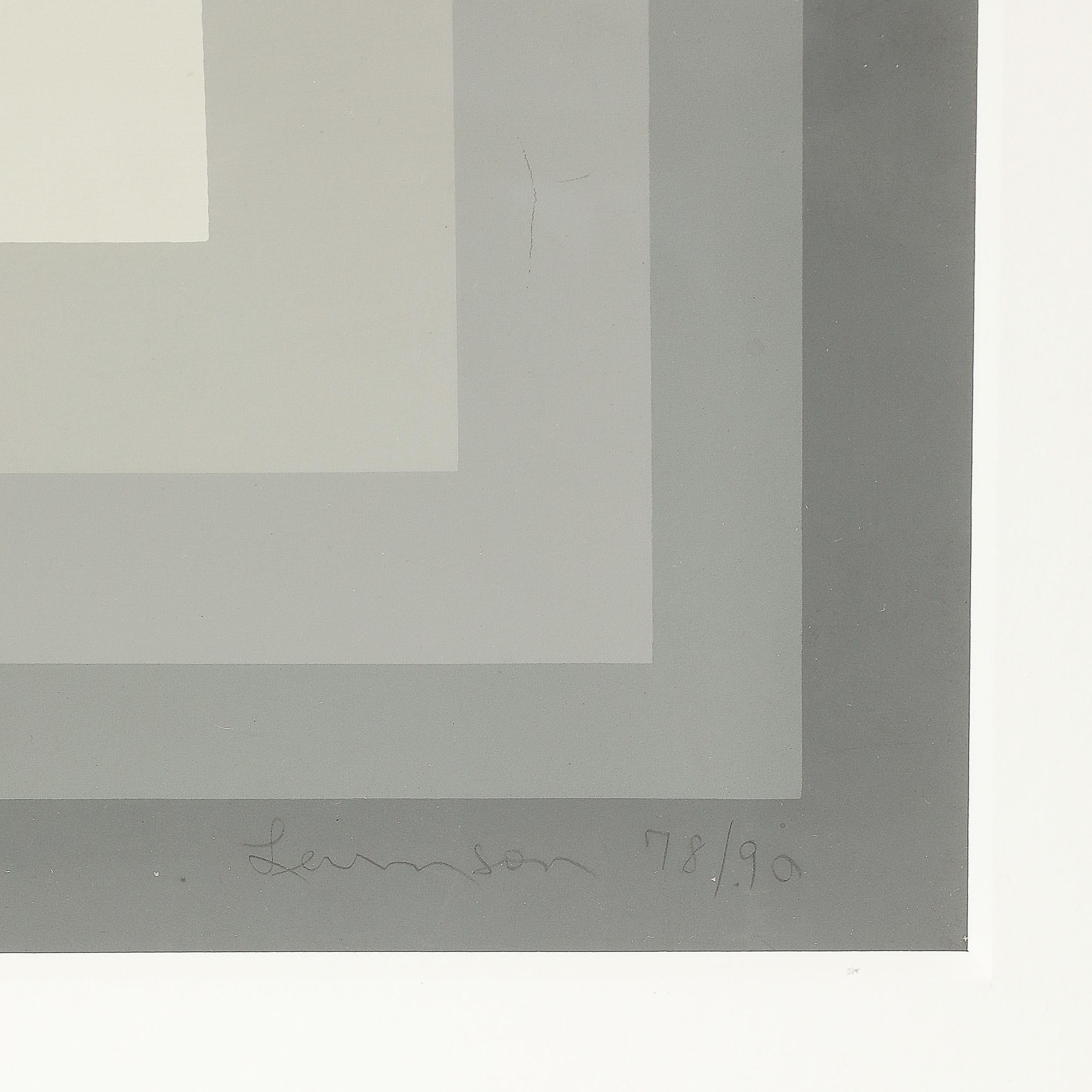Mon Levinson Modernist Abstract Geometric Screen Print in Grey Squares For Sale 9