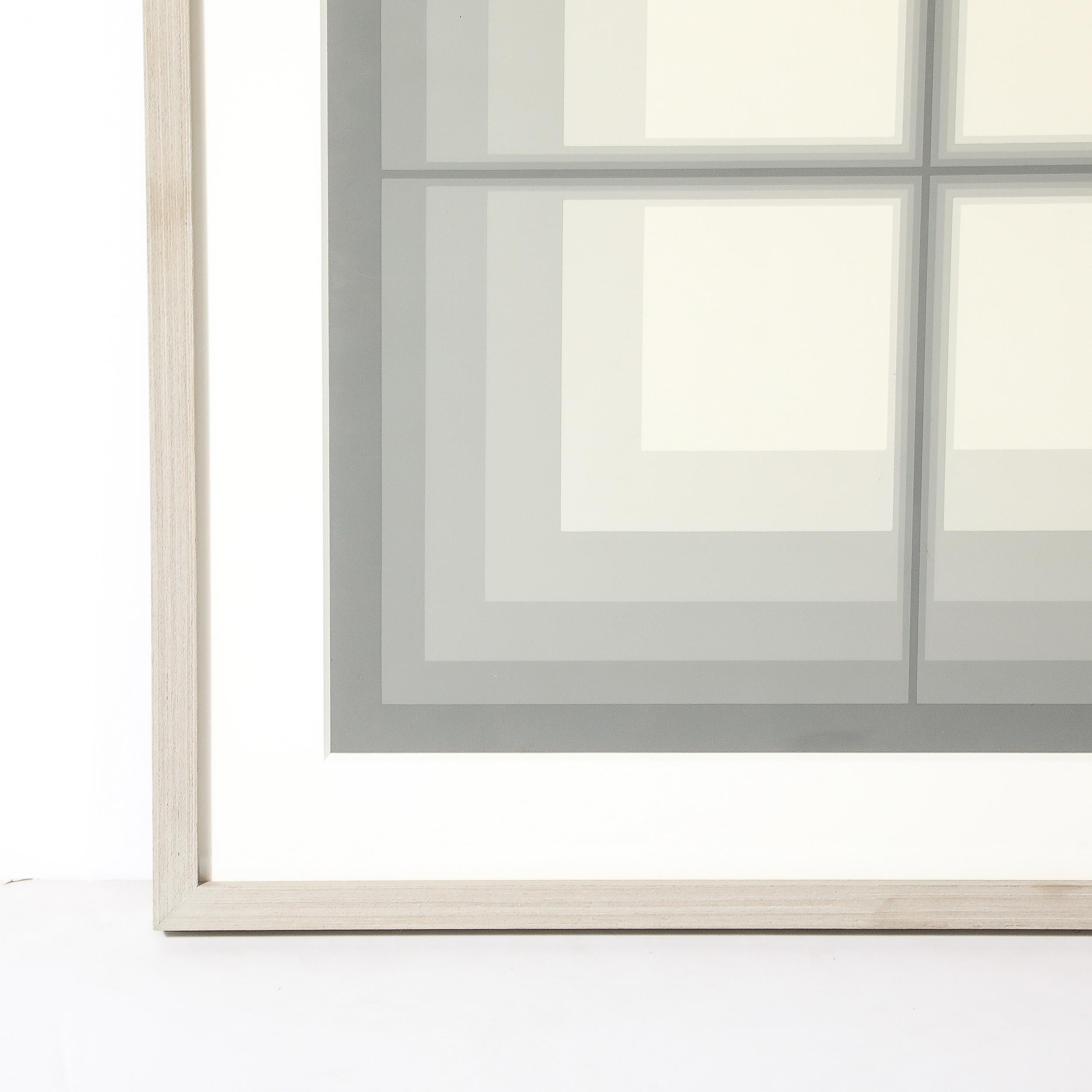Mon Levinson Modernistischer abstrakter geometrischer Raumteiler in grauen Quadraten im Angebot 4