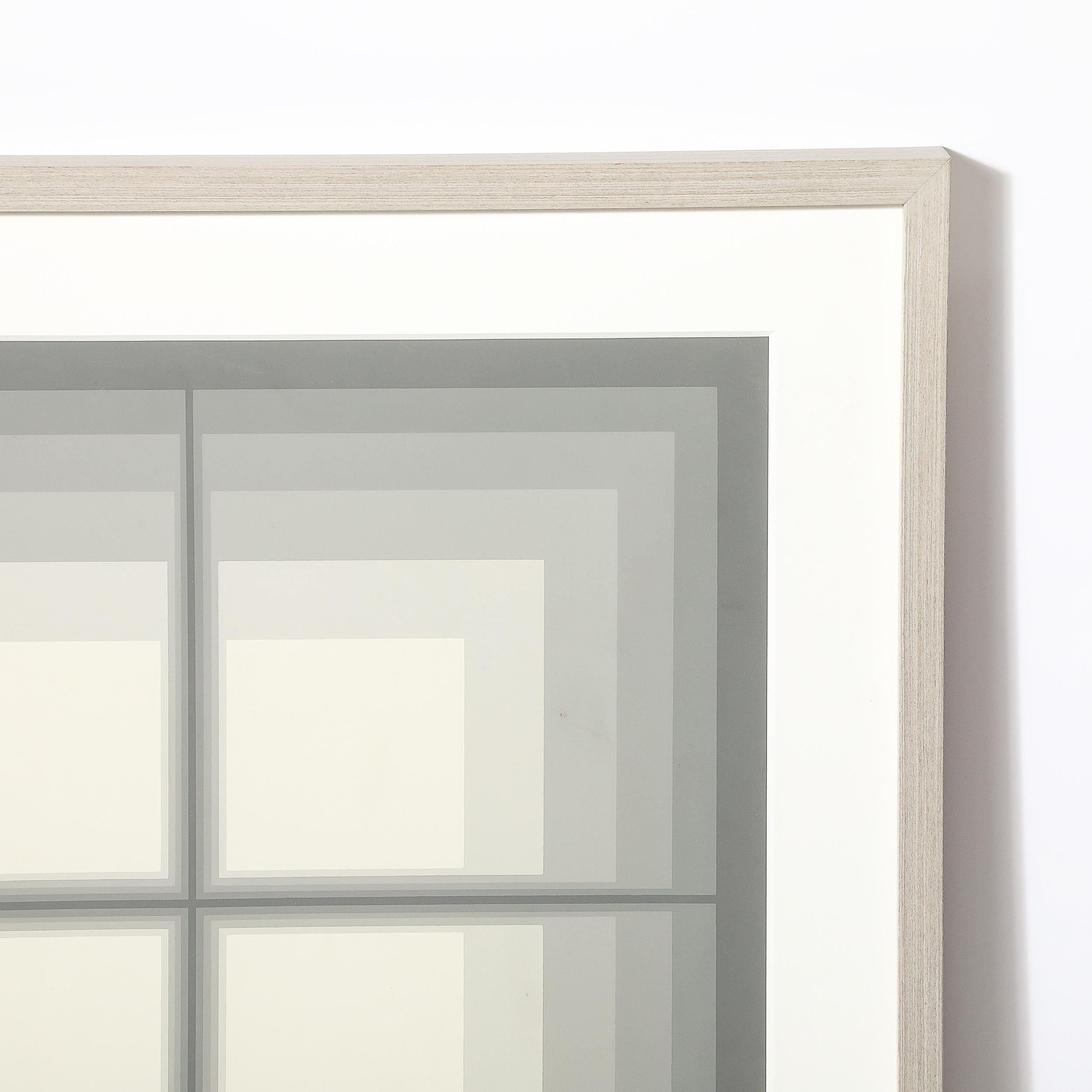 Mon Levinson Modernistischer abstrakter geometrischer Raumteiler in grauen Quadraten im Angebot 5