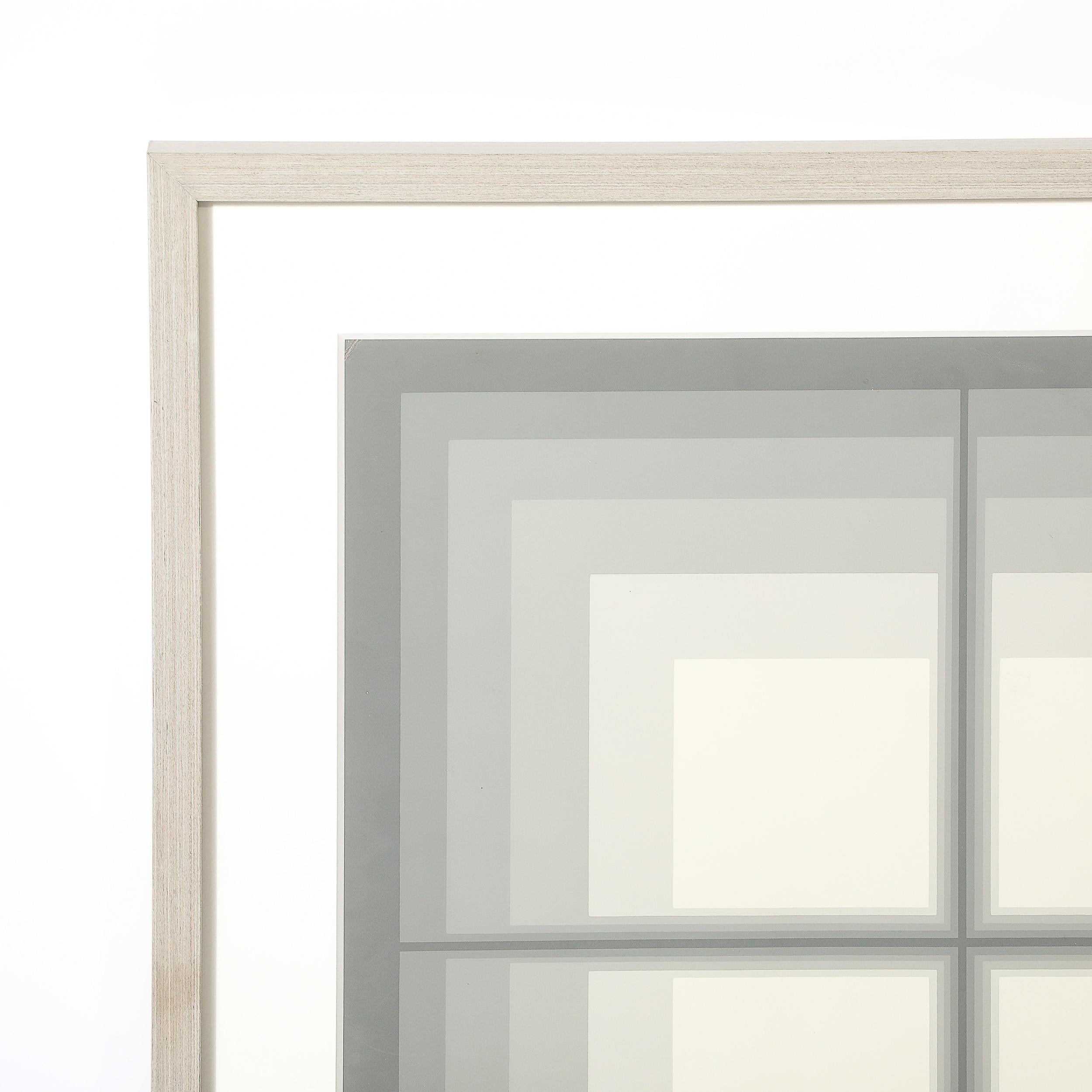 Mon Levinson Modernistischer abstrakter geometrischer Raumteiler in grauen Quadraten im Angebot 6