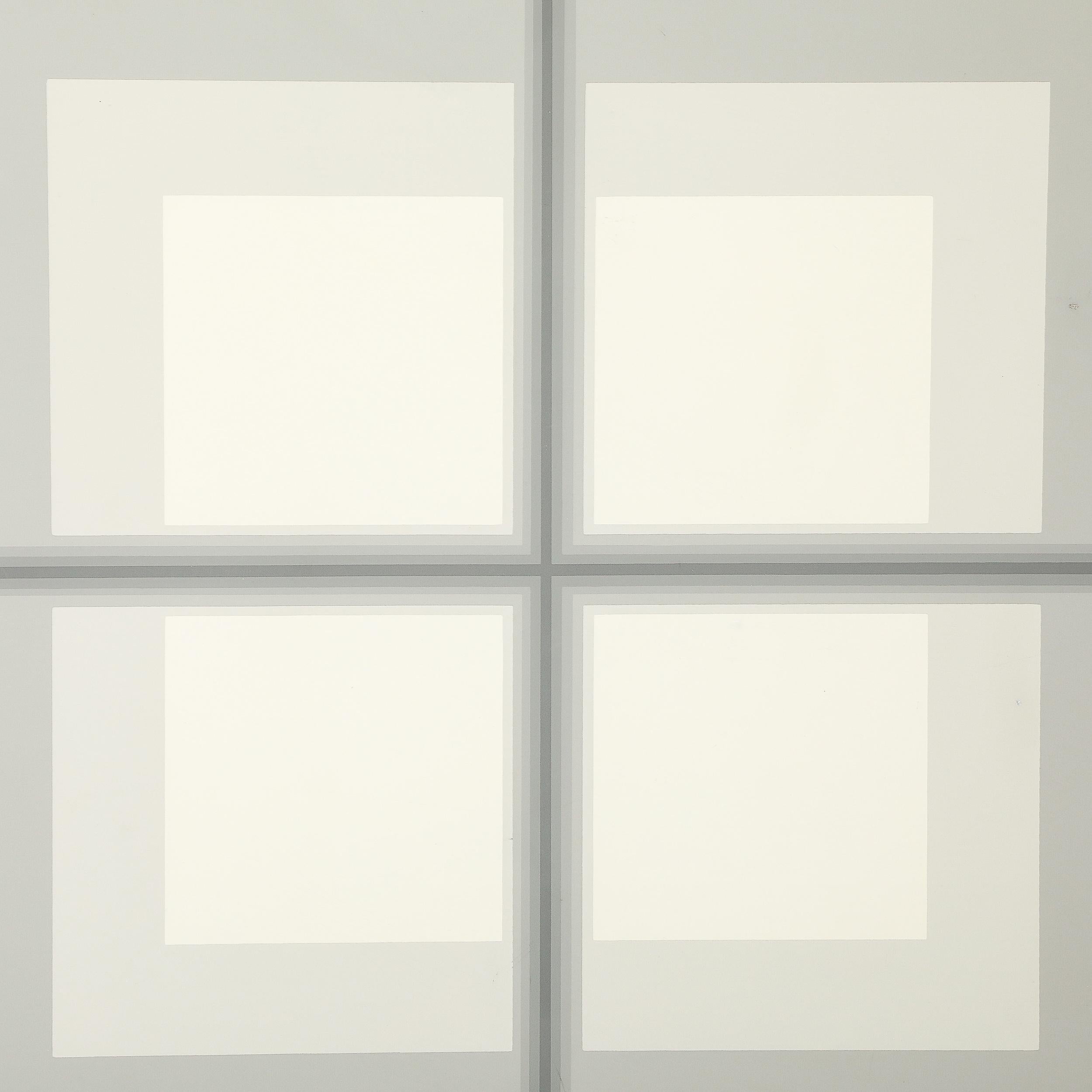 Mon Levinson Modernistischer abstrakter geometrischer Raumteiler in grauen Quadraten im Angebot 7
