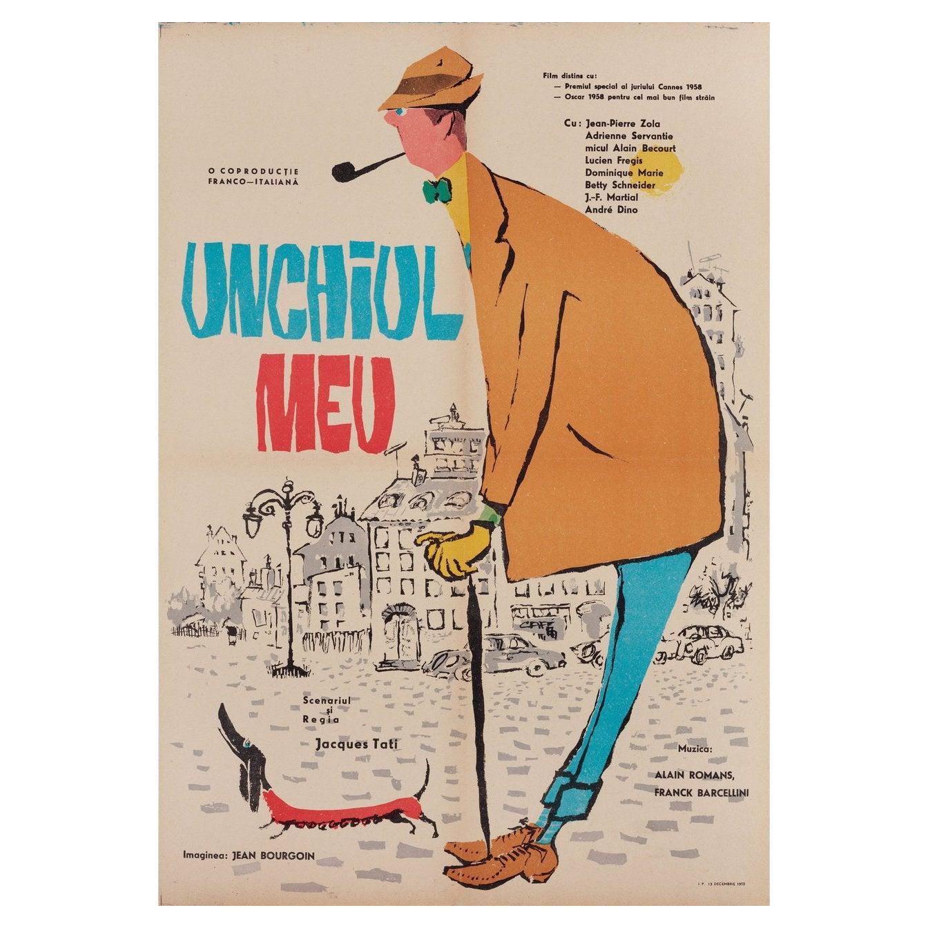 Mon Oncle 1958 Romanian B2 Film Poster For Sale at 1stDibs