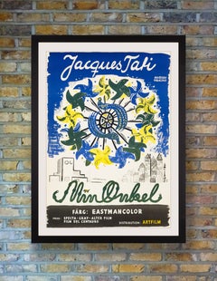 'Mon Oncle' Original Vintage Movie Poster by Olle Olsson Hagalund, Swedish, 1959